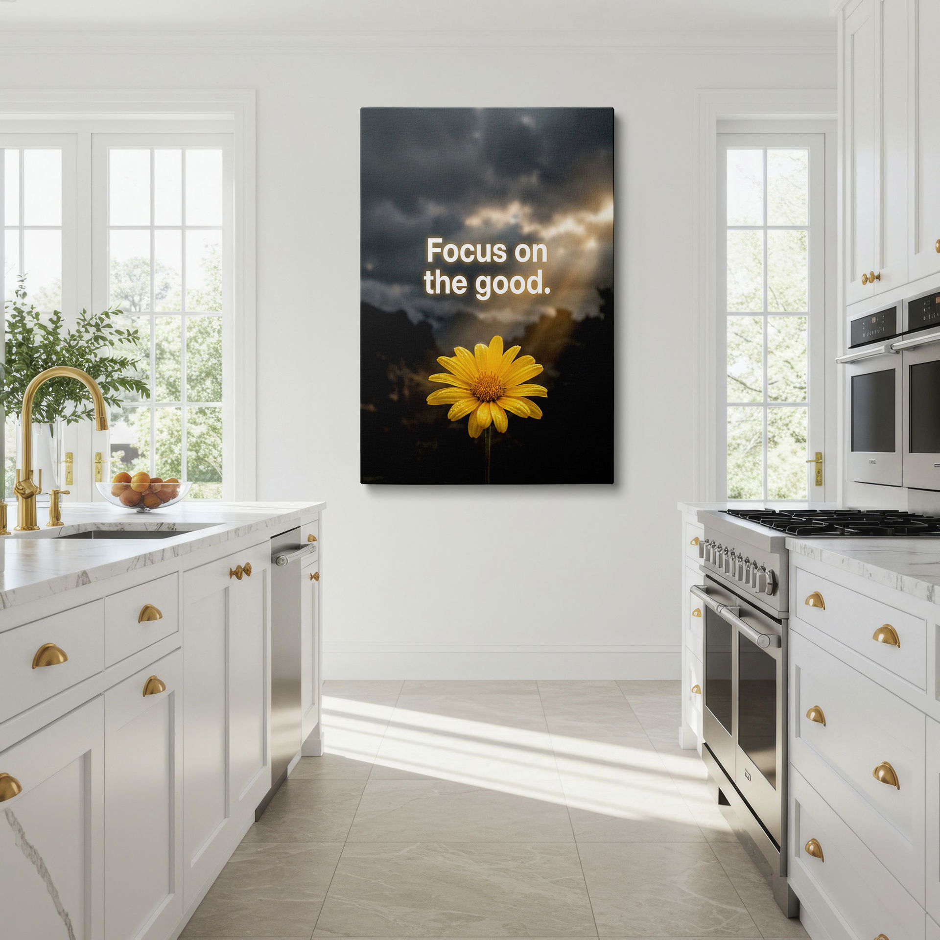 Encourage positivity with this 'Focus on the good' wall art, perfect for any space.