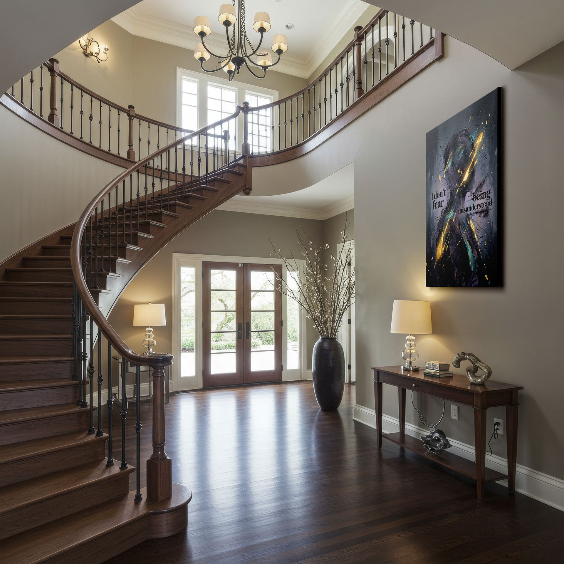 Inspirational wall art with the message: "I don't fear being misunderstood."