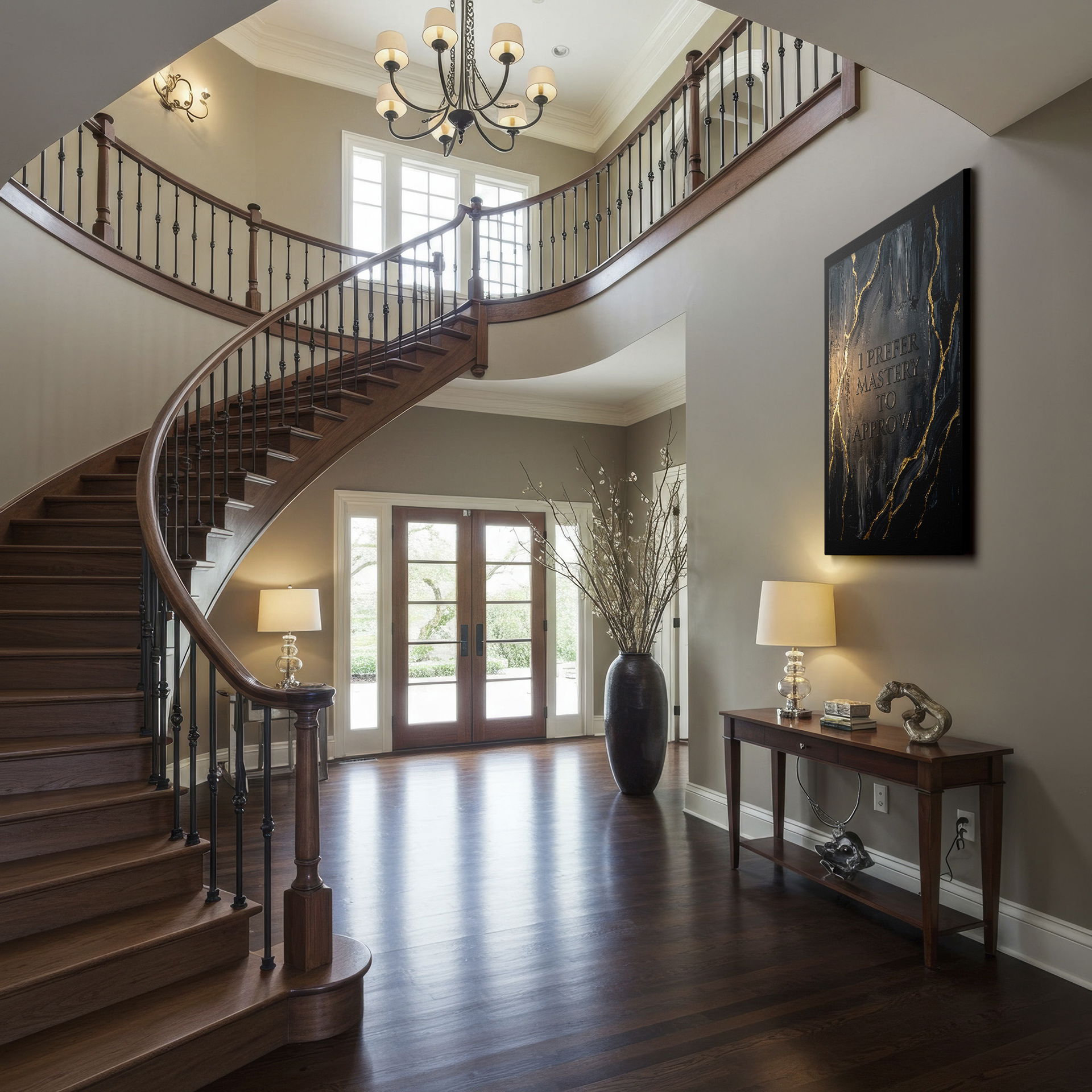 Sophisticated statement piece: 'I Prefer Mastery To Approval' as stunning Wrapped Canvas.