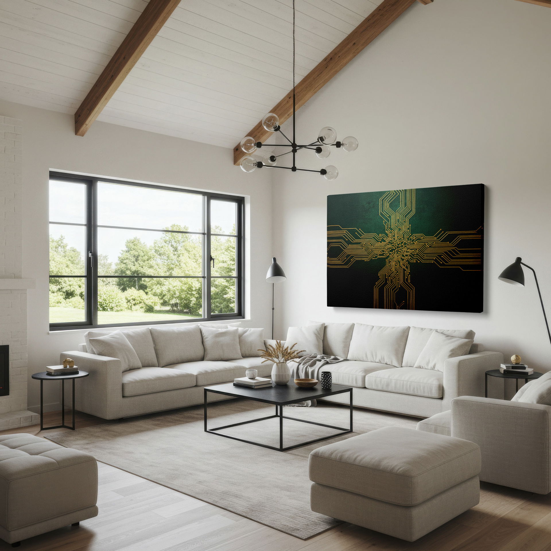 Sophisticated abstract pattern presented as a stunning Wrapped Canvas.