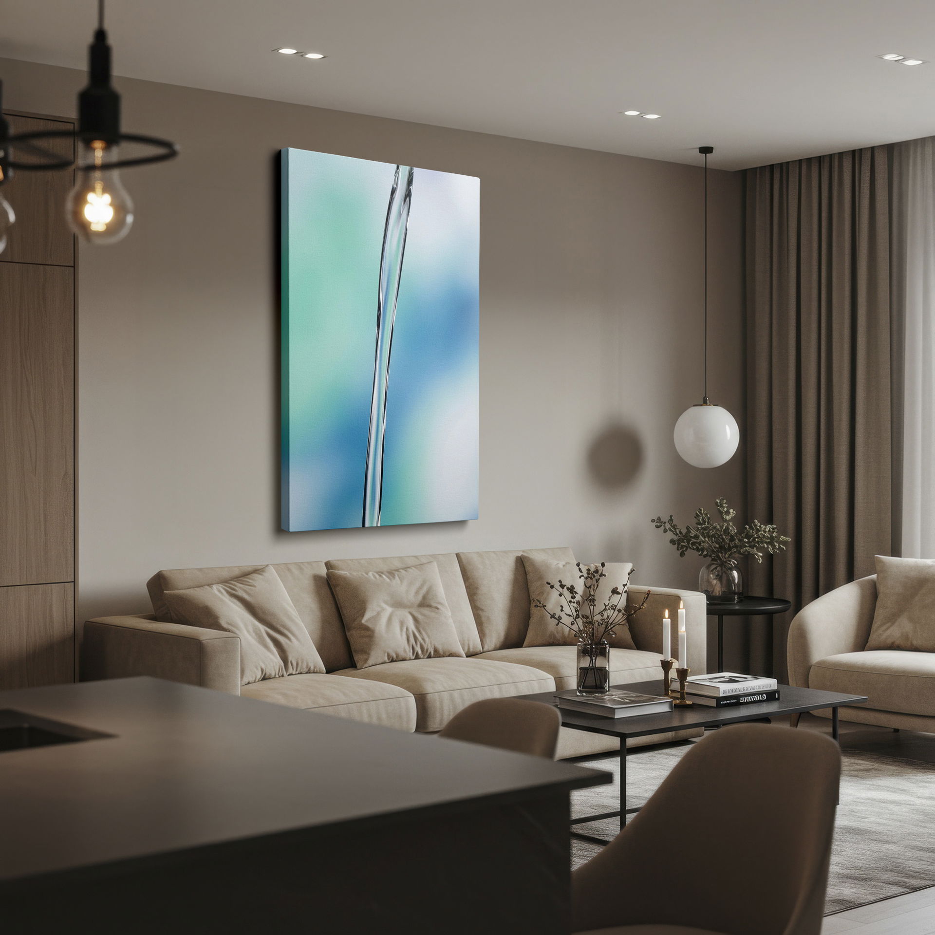 Wrapped Canvas showcasing clear water in motion, a sophisticated addition to your collection of wall art.