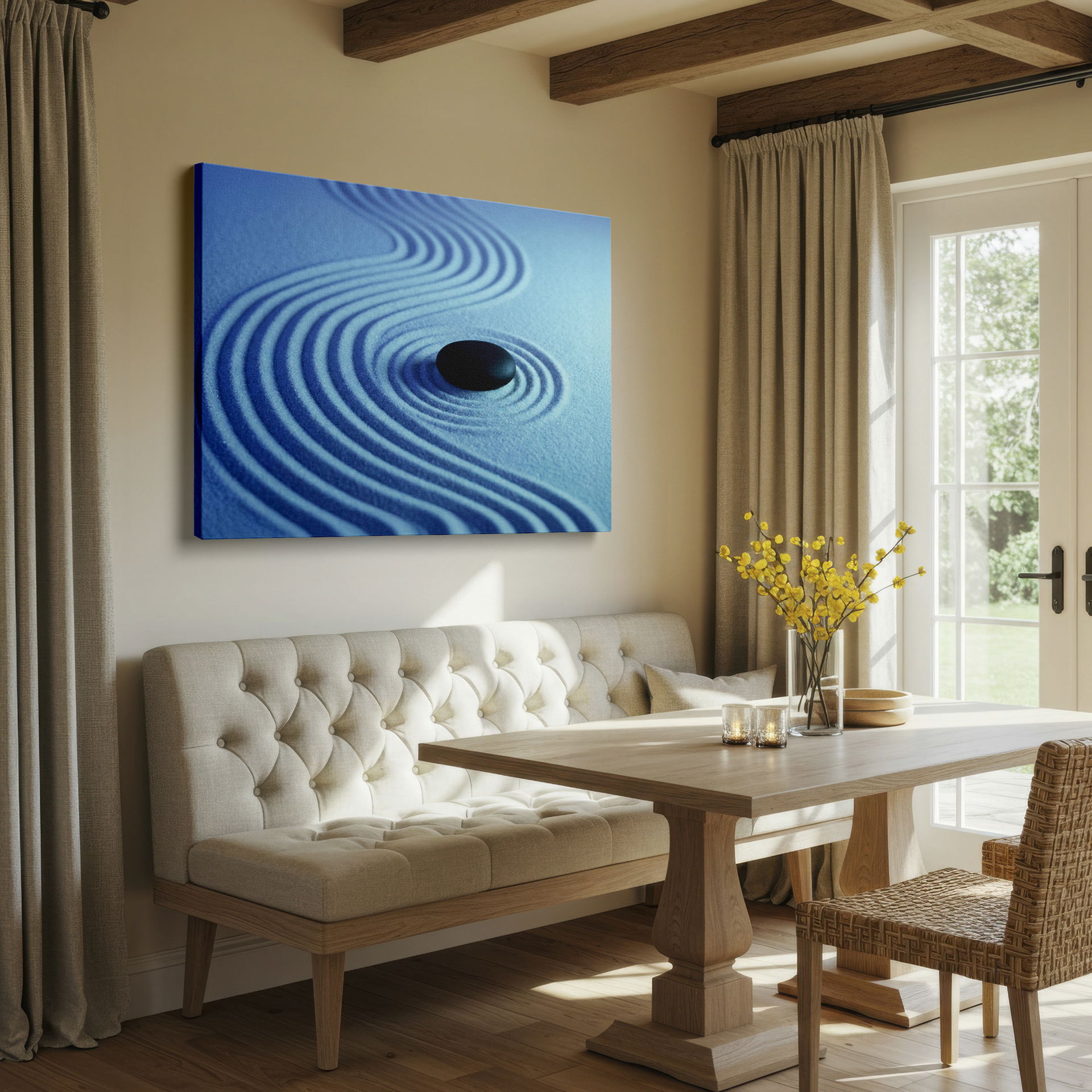 Find harmony with this zen garden wall art, creating a minimalist and calming space.