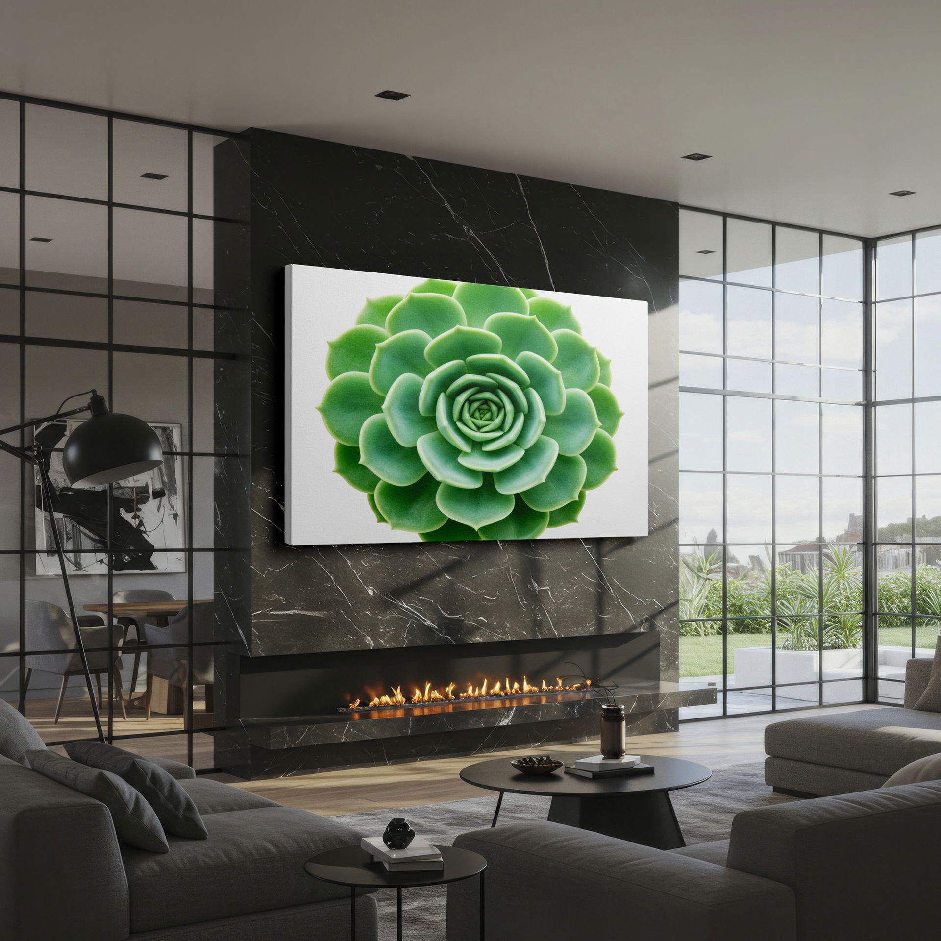 Botanical wall art of a succulent's close-up, adding a touch of nature and tranquility to your wall decor.