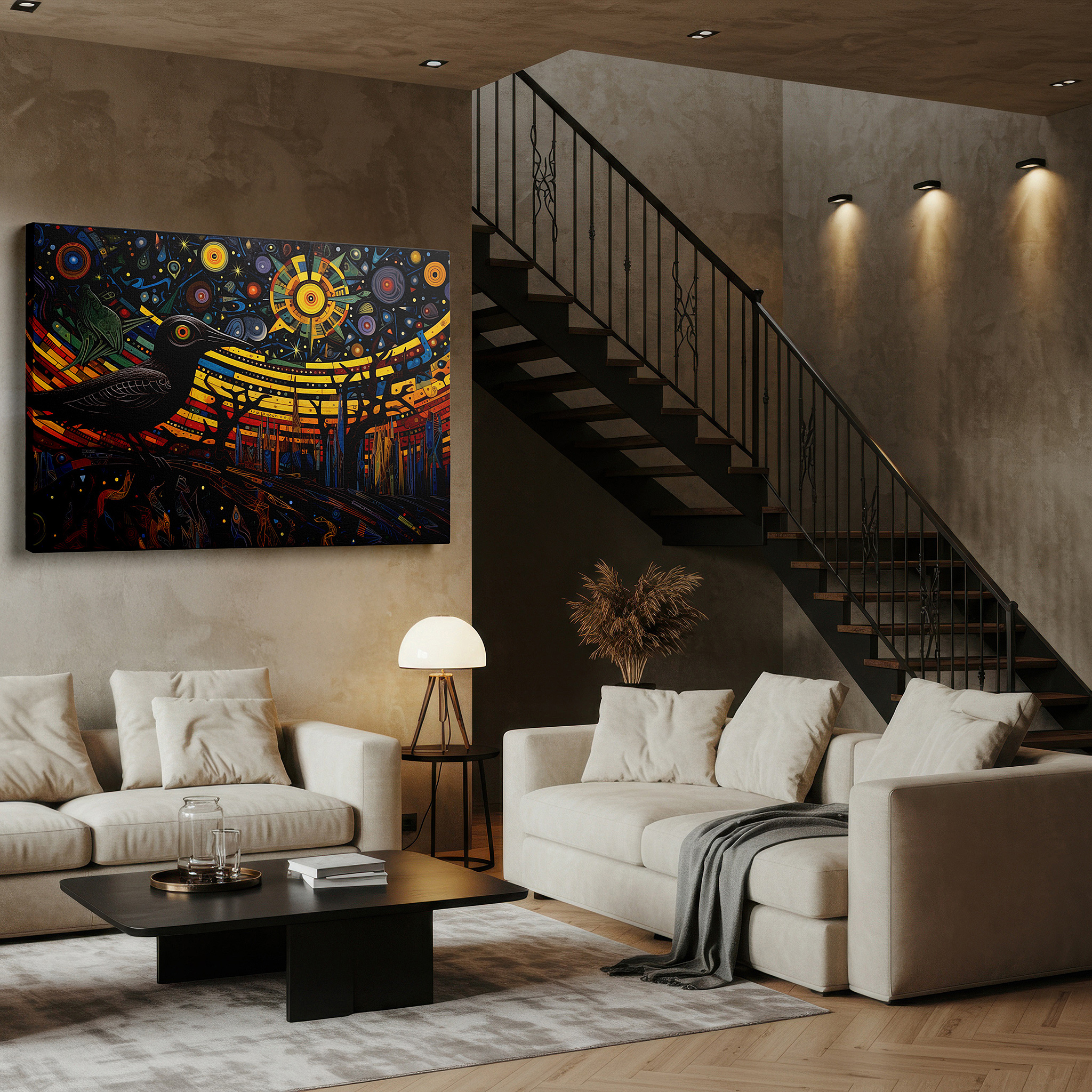 Aligned with a curated gallery wall of abstract artworks — vibrant cosmic exploration and celestial designs large wall art, canvas wall decor for offices and bedrooms