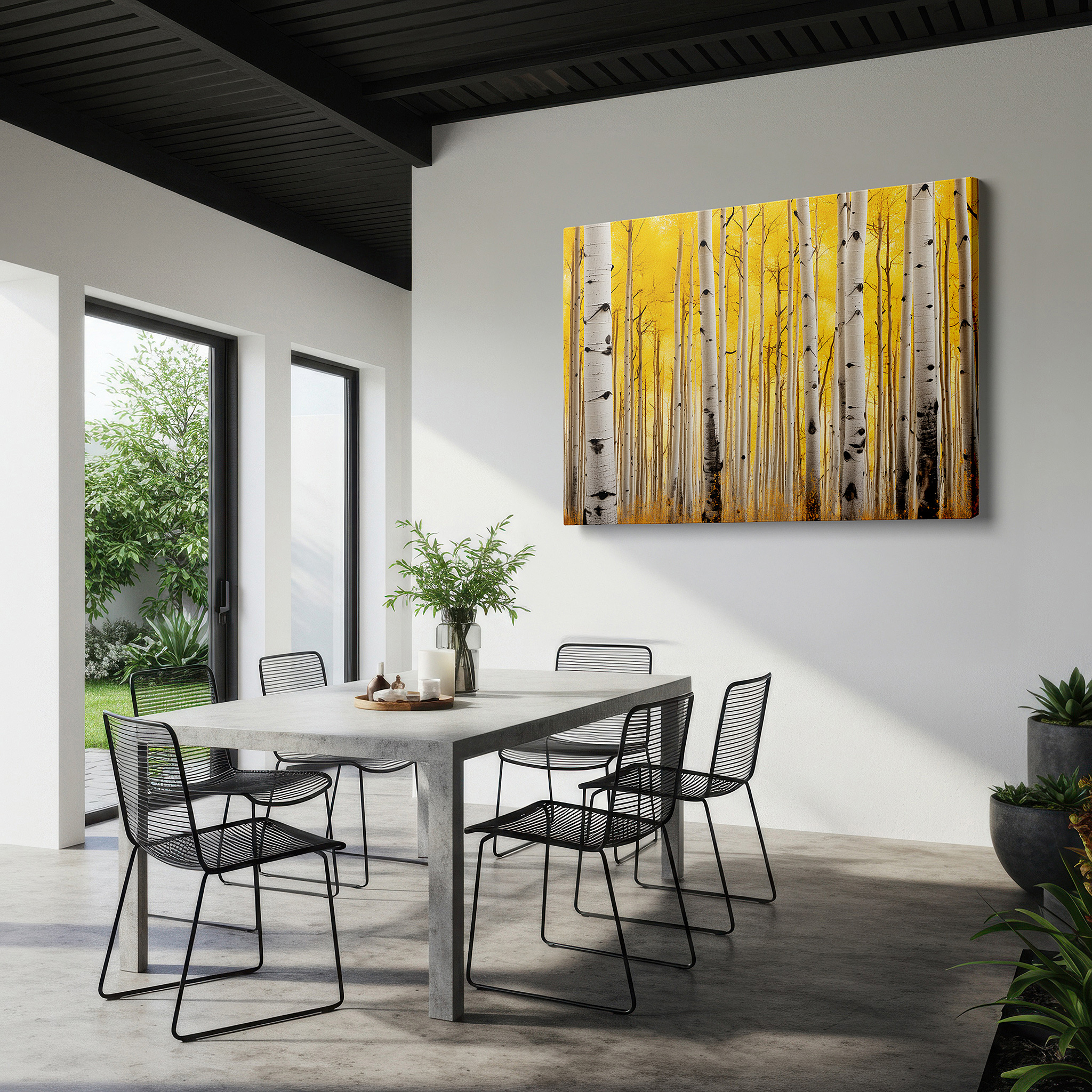 Available in 30×20 cm — a subtle addition to small personal spaces — autumnal tranquility: aspen grove - vibrant and peaceful nature scene, large canvas wall art for home and office decor