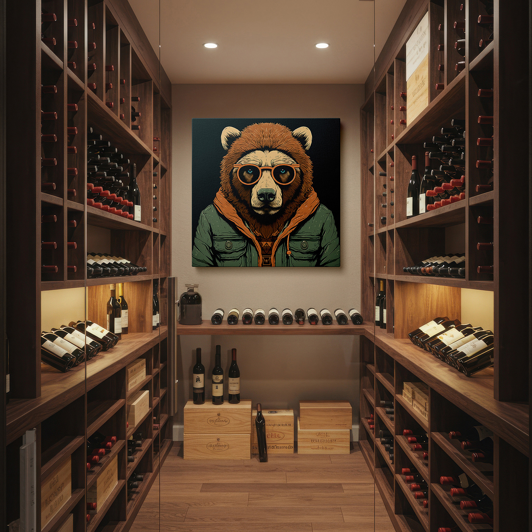 Available in 30×20 cm — a subtle addition to small personal spaces — bear-themed wall art: blending wilderness with urban elegance - ideal for living rooms, bedrooms, and offices