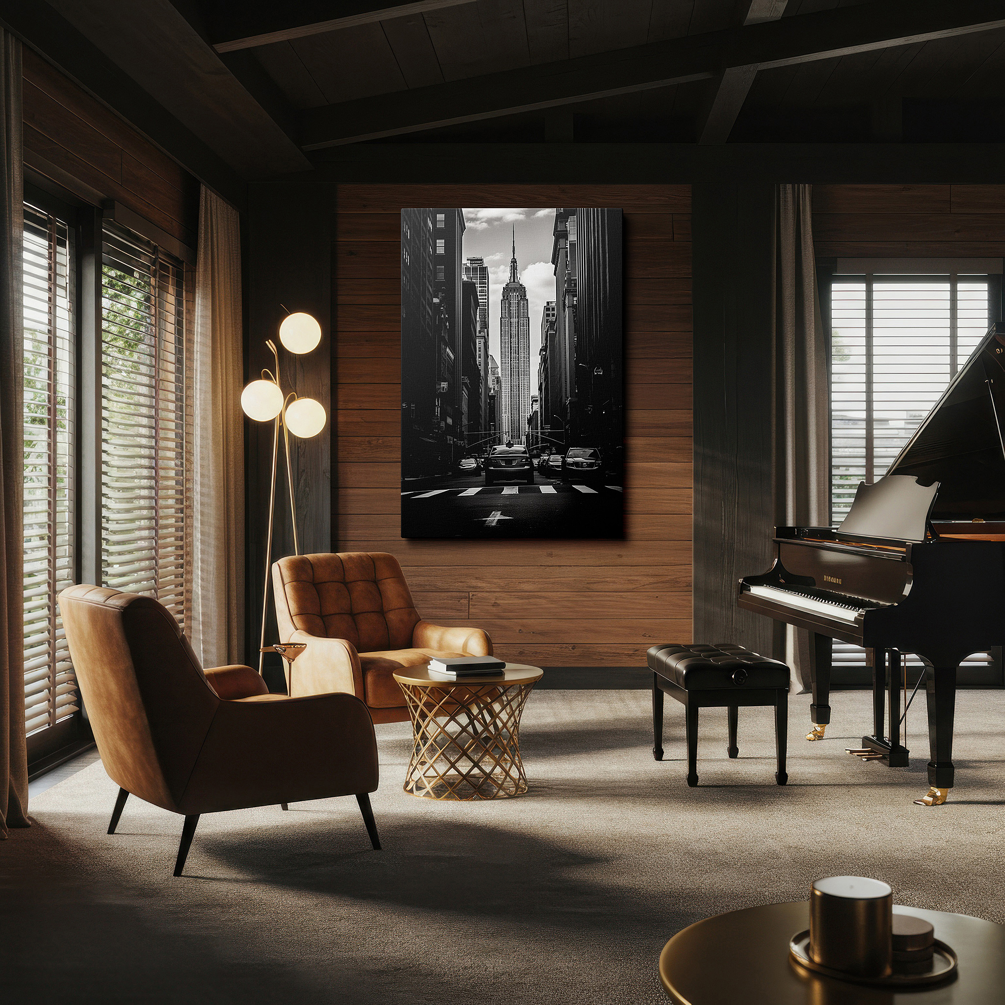 Available in 30×20 cm — a subtle addition to small personal spaces — empire state building: a grand emblem of urban aspiration and vibrant city living - large wall art, canvas wall art, wall decor for offices