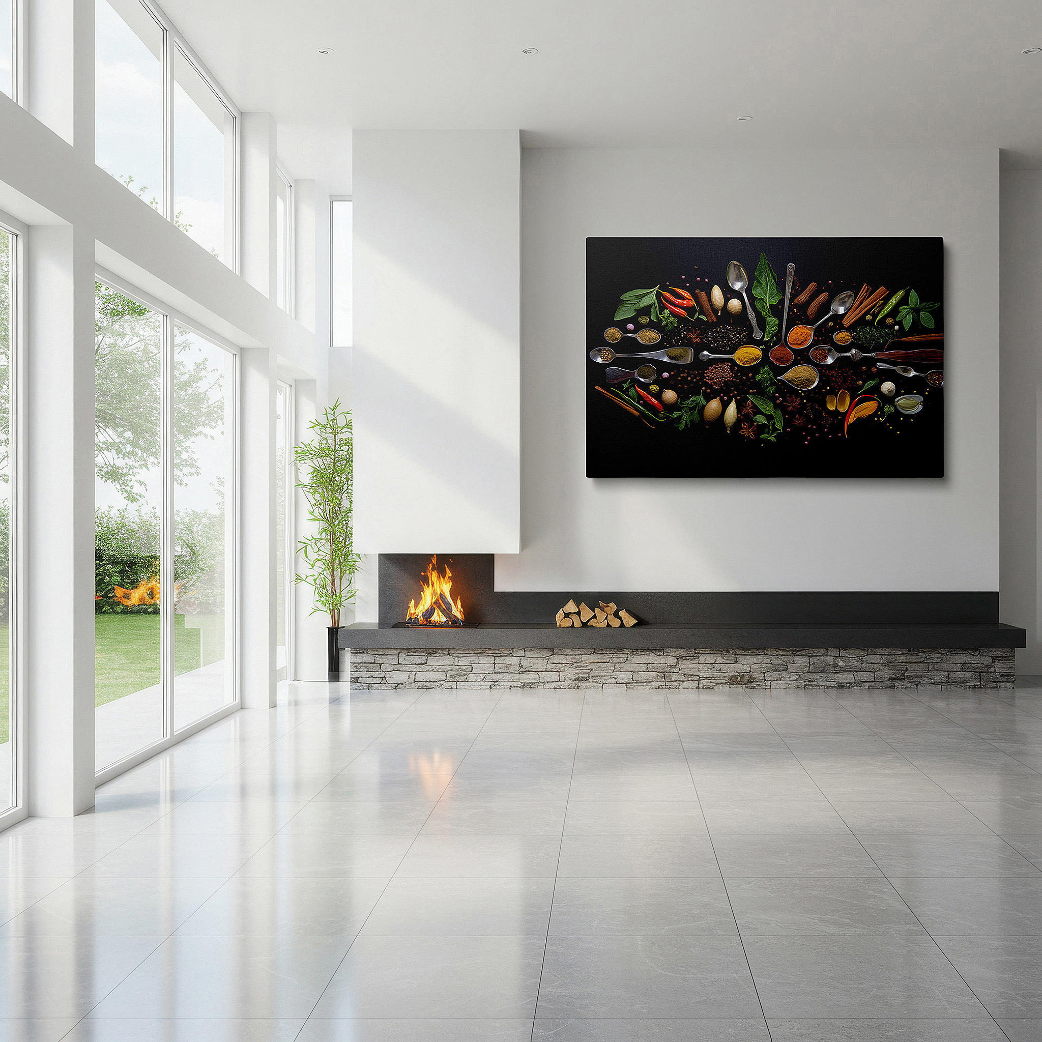 Available in 30×20 cm — a subtle addition to small personal spaces — exquisite culinary-themed wall art featuring spices and herbs: ideal for office, bedroom, and home decor