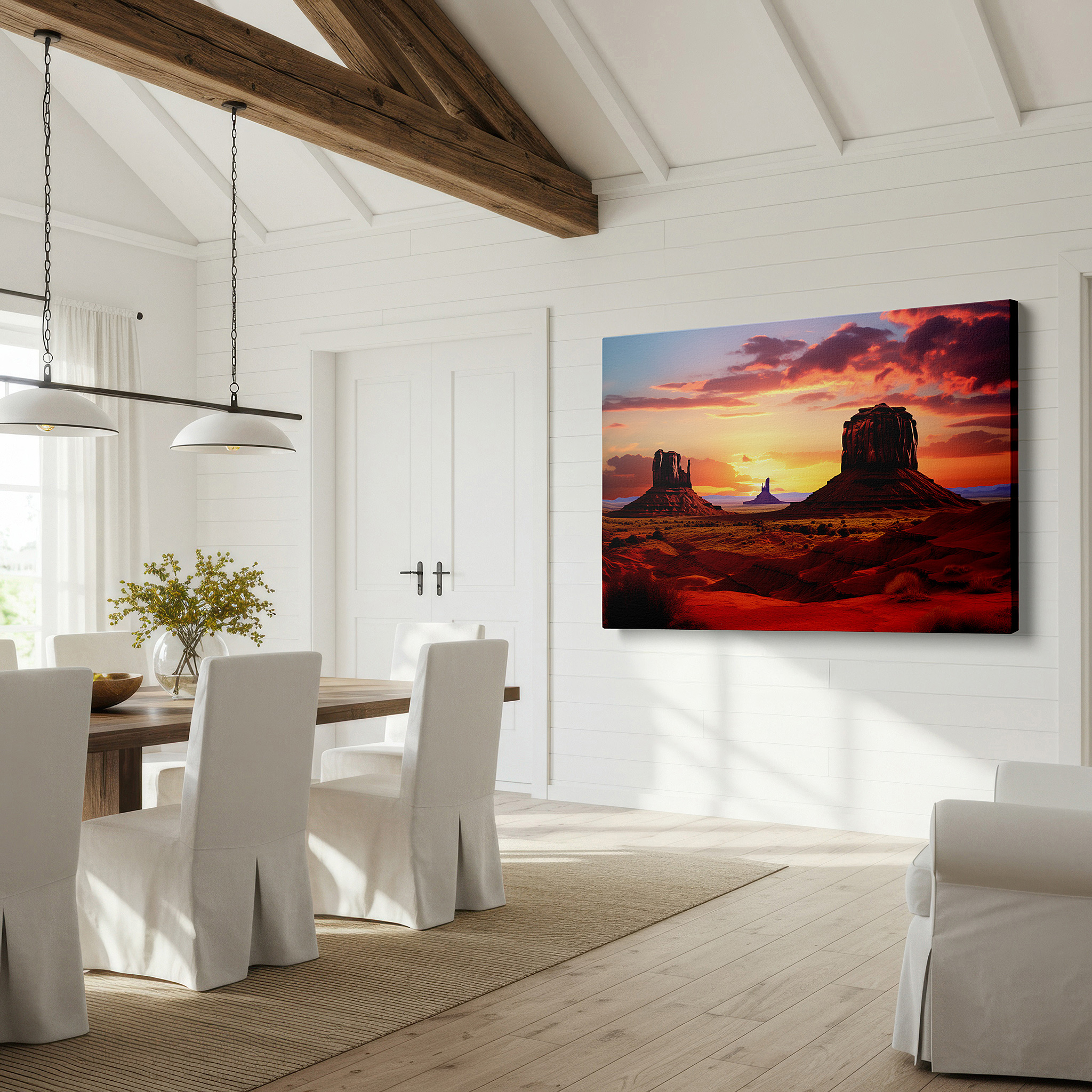 Available in 30×20 cm — a subtle addition to small personal spaces — monument valley sunset majesty large canvas wall art for office, bedroom, and living room decor