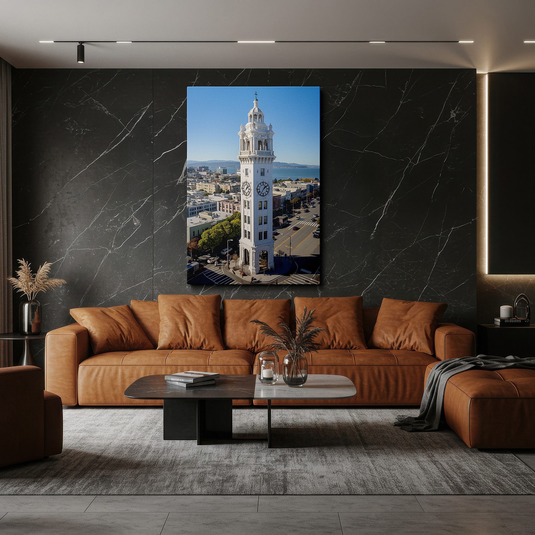 Available in 30×20 cm — a subtle addition to small personal spaces — san francisco clock tower canvas print - a historic and cultural icon for wall decor, suitable for office and bedroom