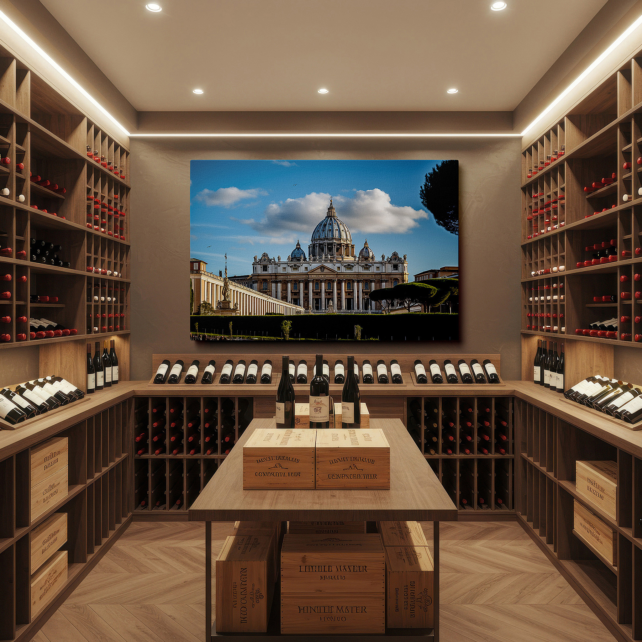 Available in 30×20 cm — a subtle addition to small personal spaces — st. peter's basilica wall art for bedroom: renaissance masterpiece with dynamic sky and lively piazza - large canvas wall art