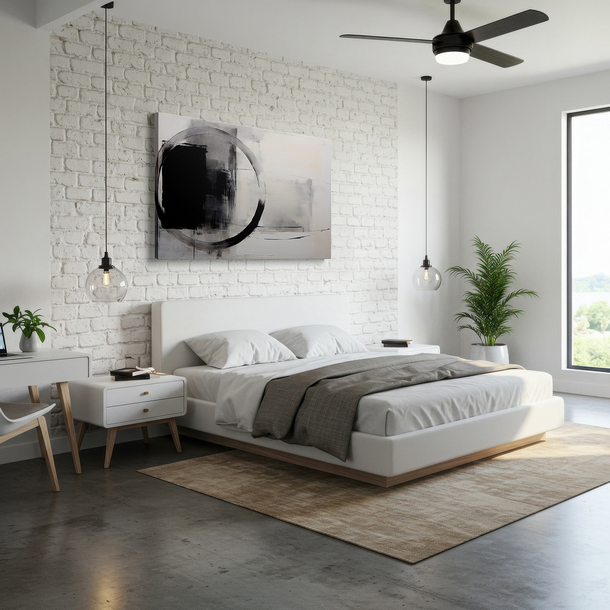 Available in 30×20 cm — a subtle addition to small personal spaces — striking black and white dynamic textures with circular motif - large canvas wall art for office and bedroom decor