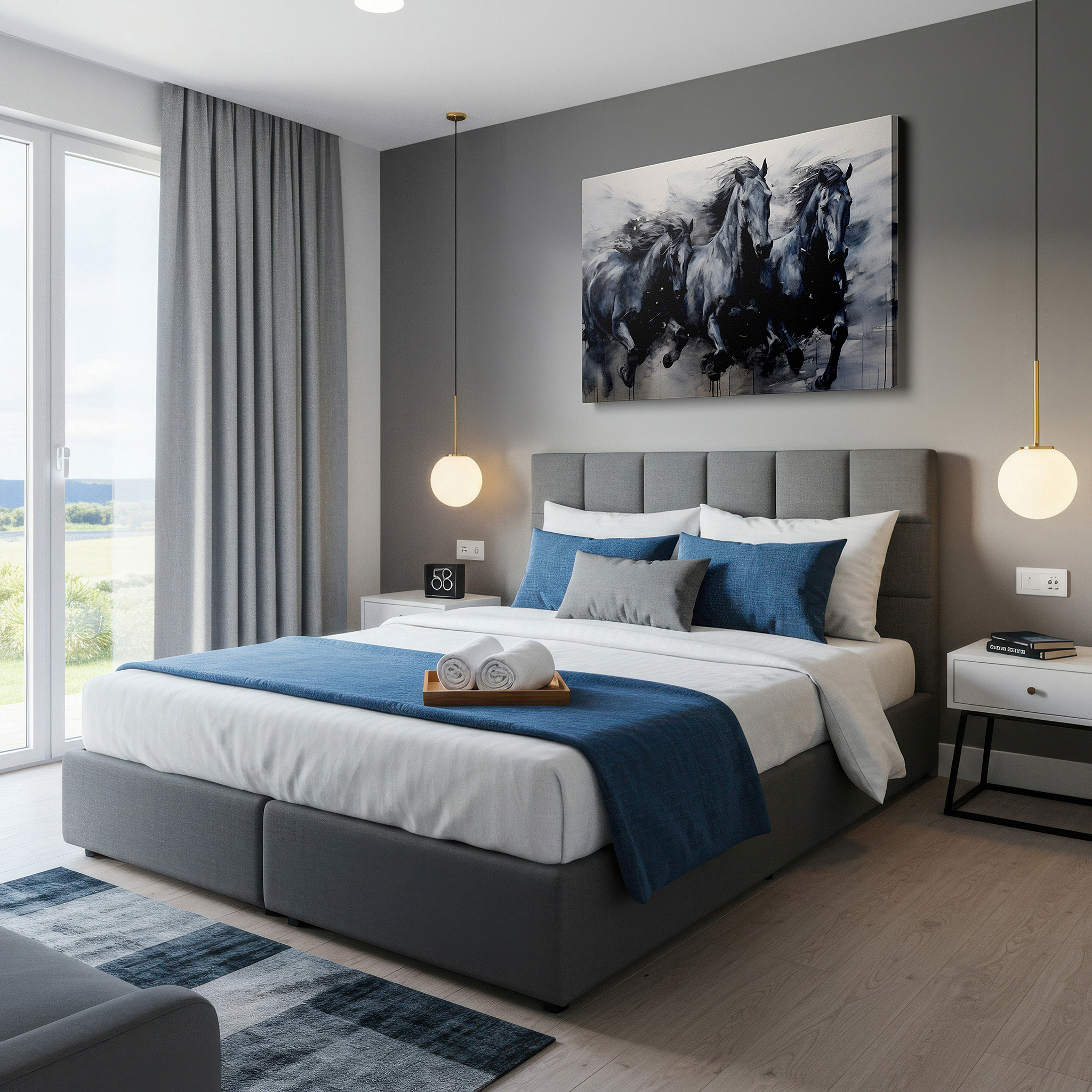 Back view reveals professional finishing and solid wood frame — monochrome thunder - a dynamic symphony of speed and unity large wall art, canvas wall art, wall decor for office and bedroom