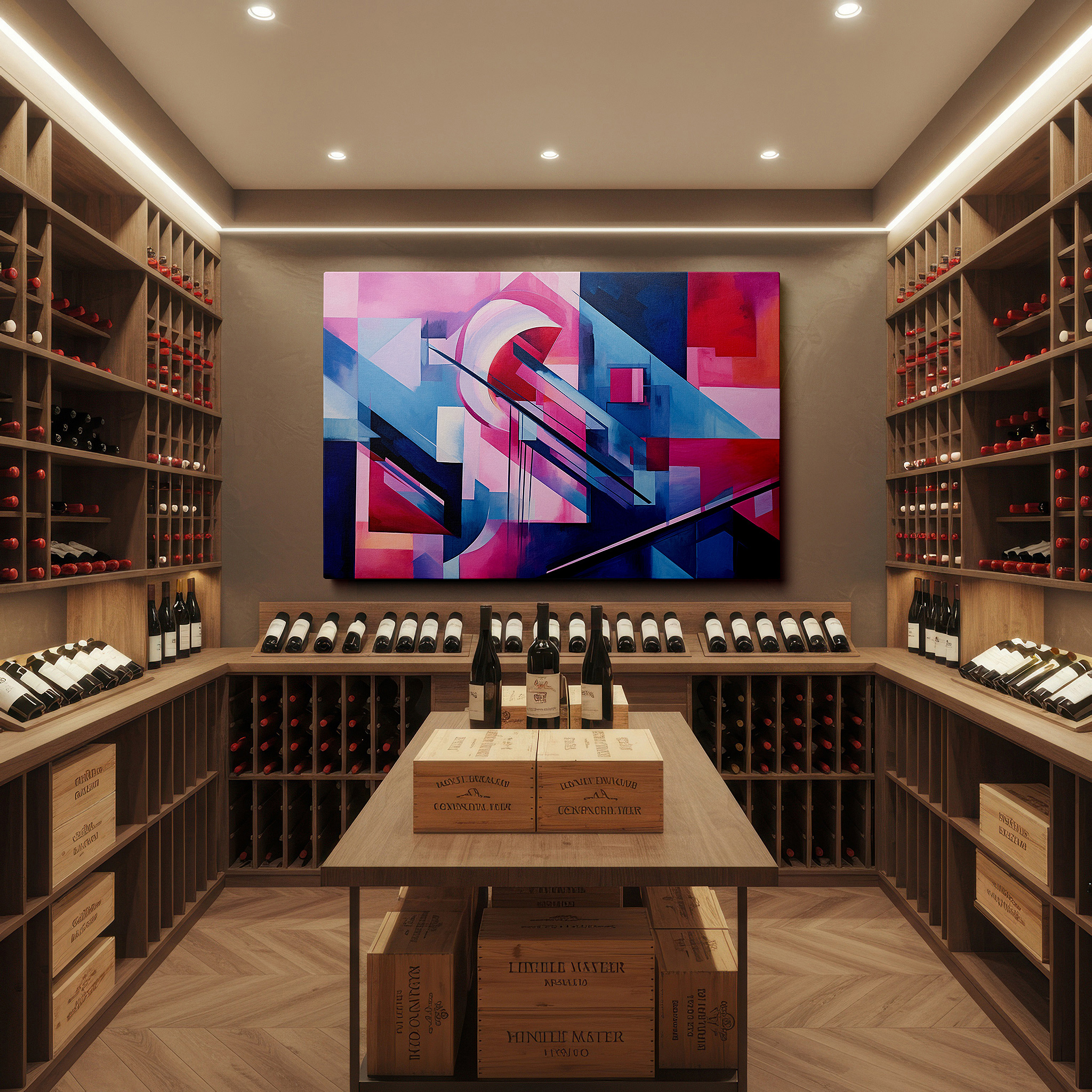 Bold and expansive at 90×60 cm — ideal for making a statement above large furniture — ignite your imagination with vibrant geometric large wall art, canvas decor for home and office