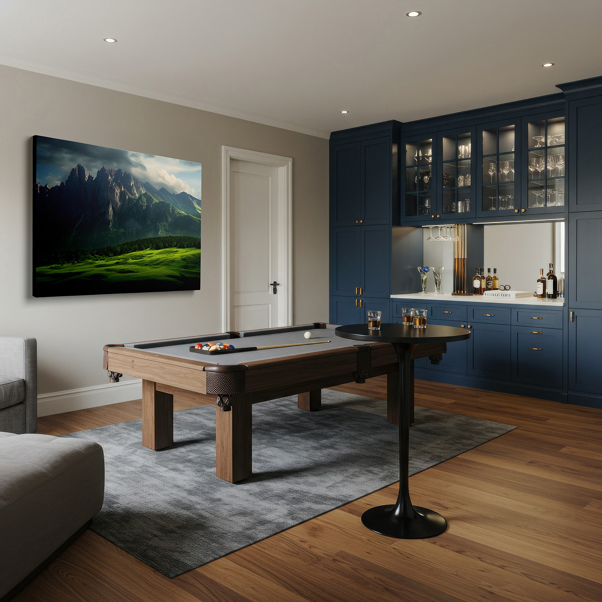 Bold and expansive at 90×60 cm — ideal for making a statement above large furniture — majestic mountains and peaceful hills beneath a dramatic sky: large canvas wall art for office, bedroom, and living room decor