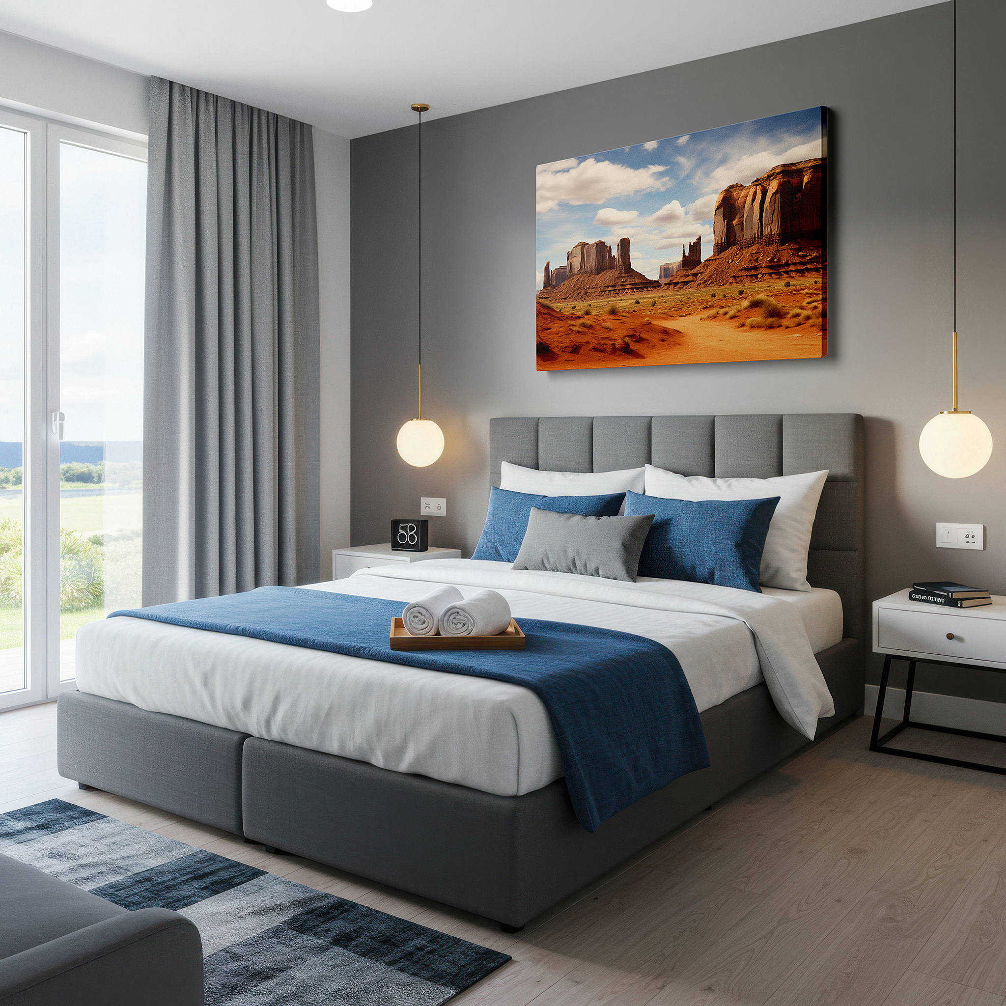 Bold and expansive at 90×60 cm — ideal for making a statement above large furniture — monument valley majesty: a stunning exhibition of nature's splendor and the passage of time - large canvas wall art for office and bedroom decor