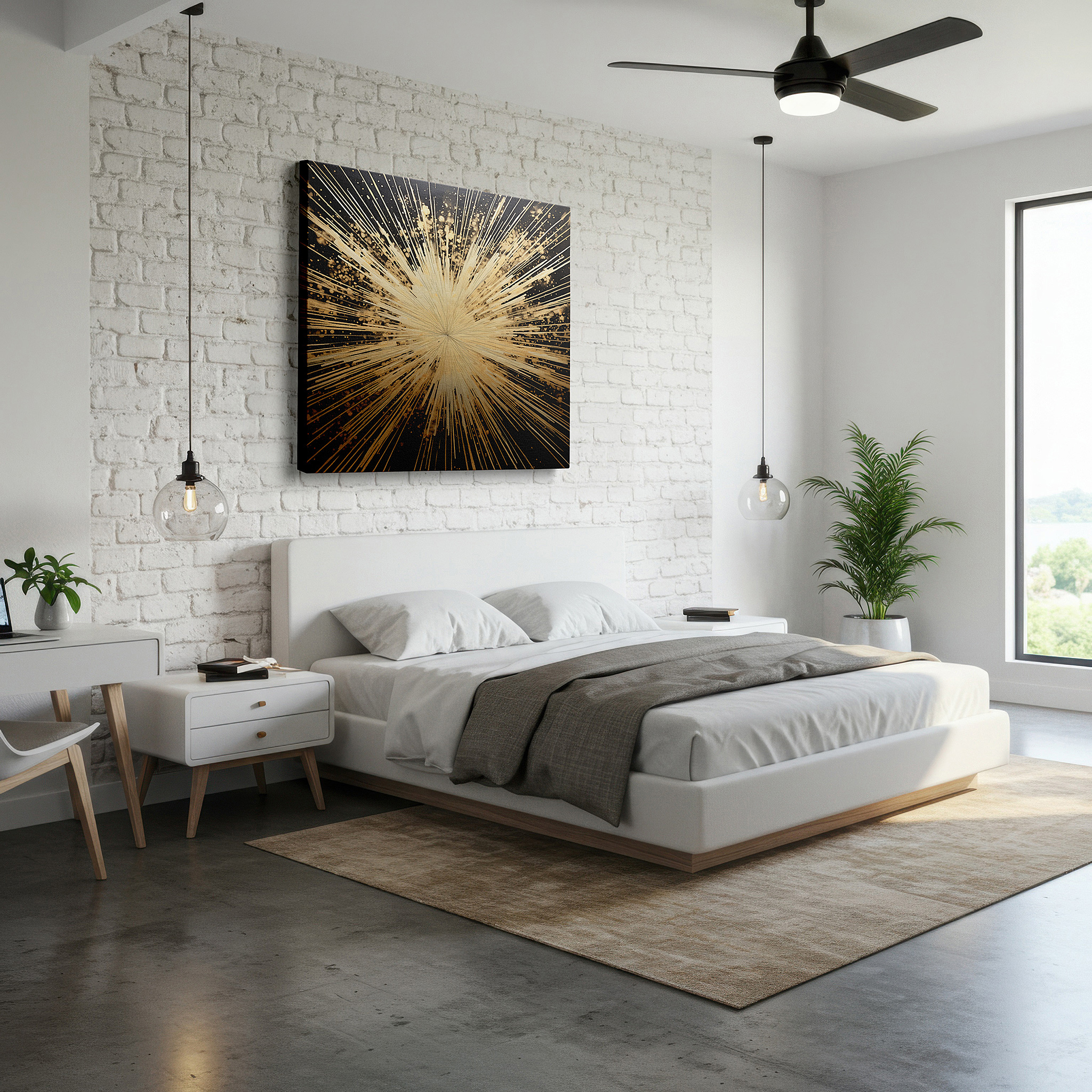 Close-up shows rich pigment, color blending, and brushwork texture — golden splashes on a dark textured background large wall art, canvas wall art, wall decor for office and bedroom