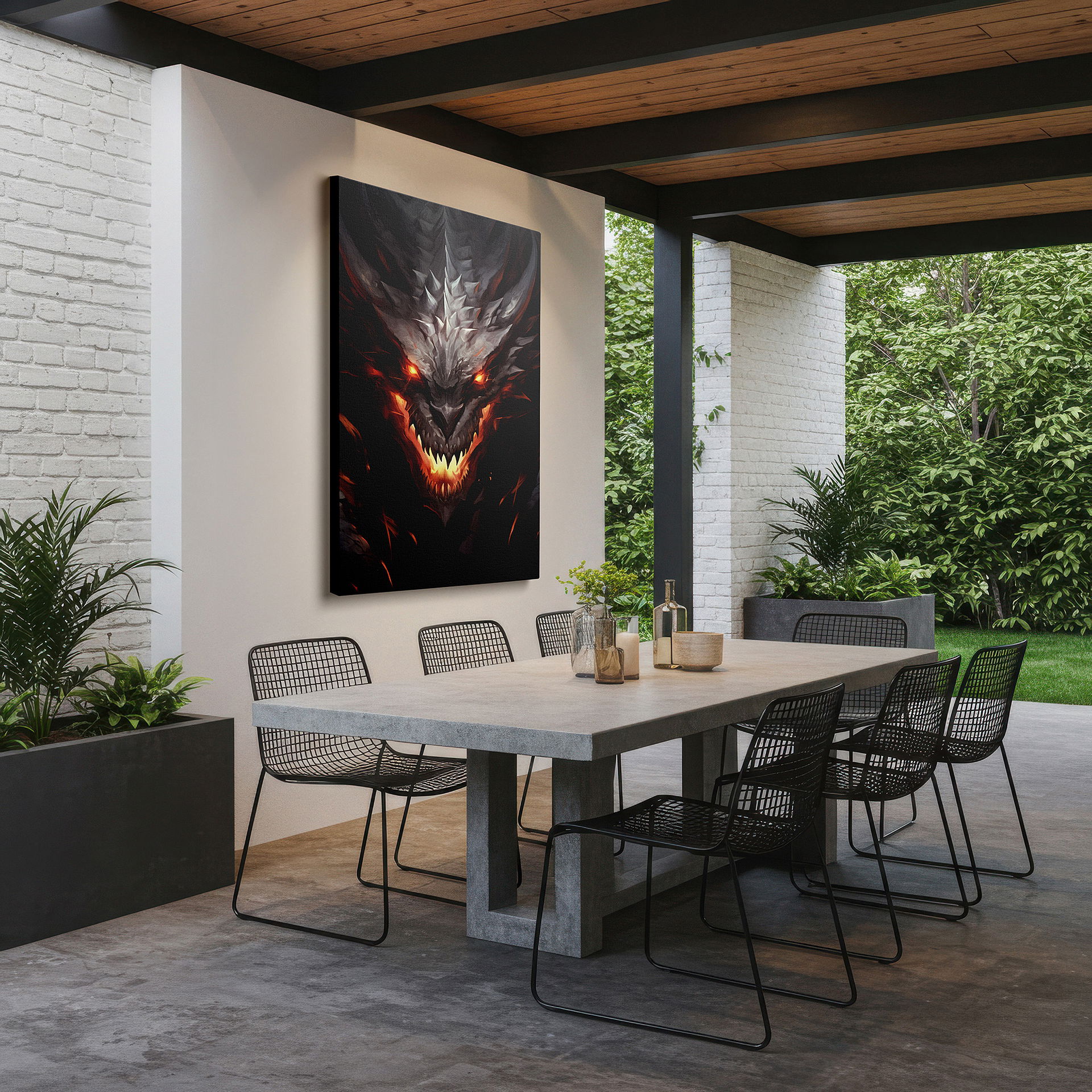 Lighting brings out layered depth in the print’s surface grain — dragon's majesty wall art: vibrant colors depicting power