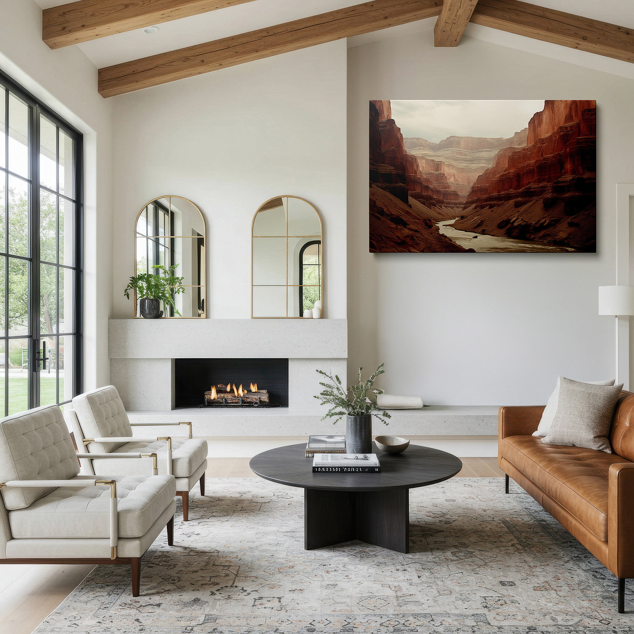 Perfectly sized at 45×30 cm for accenting shelves or narrow walls — grand canyon splendor - soaring cliffs and serene river highlight the eternal beauty of nature large wall art, canvas wall art, wall decor, office wall art