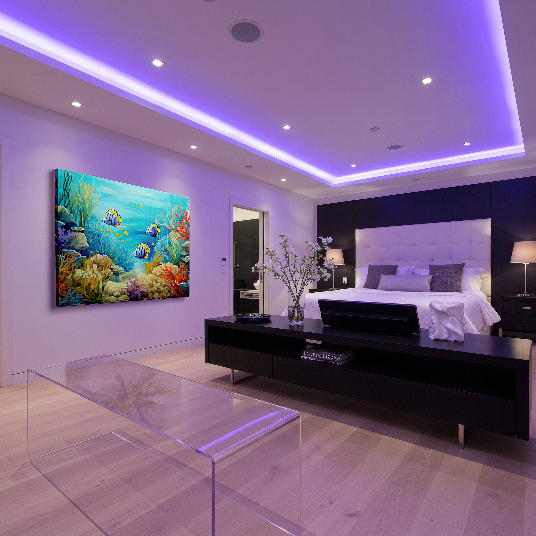 At 60×40 cm, this format fits effortlessly over dressers or benches — aquatic wonders wall art: explore an enchanted underwater realm with large canvas prints for home and office decor