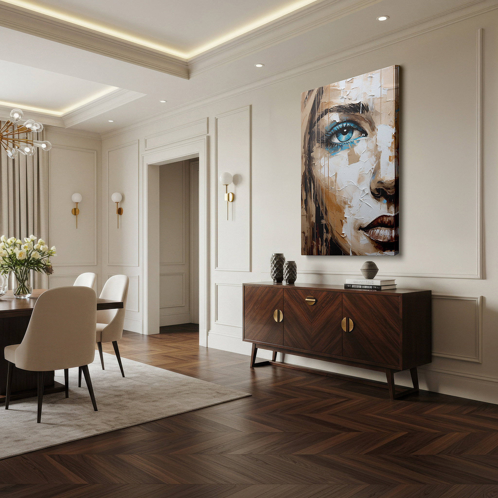 At 60×40 cm, this format fits effortlessly over dressers or benches — resilient intimacy: masterfully expressing human emotion and beauty - large wall art, canvas wall art, wall decor for office