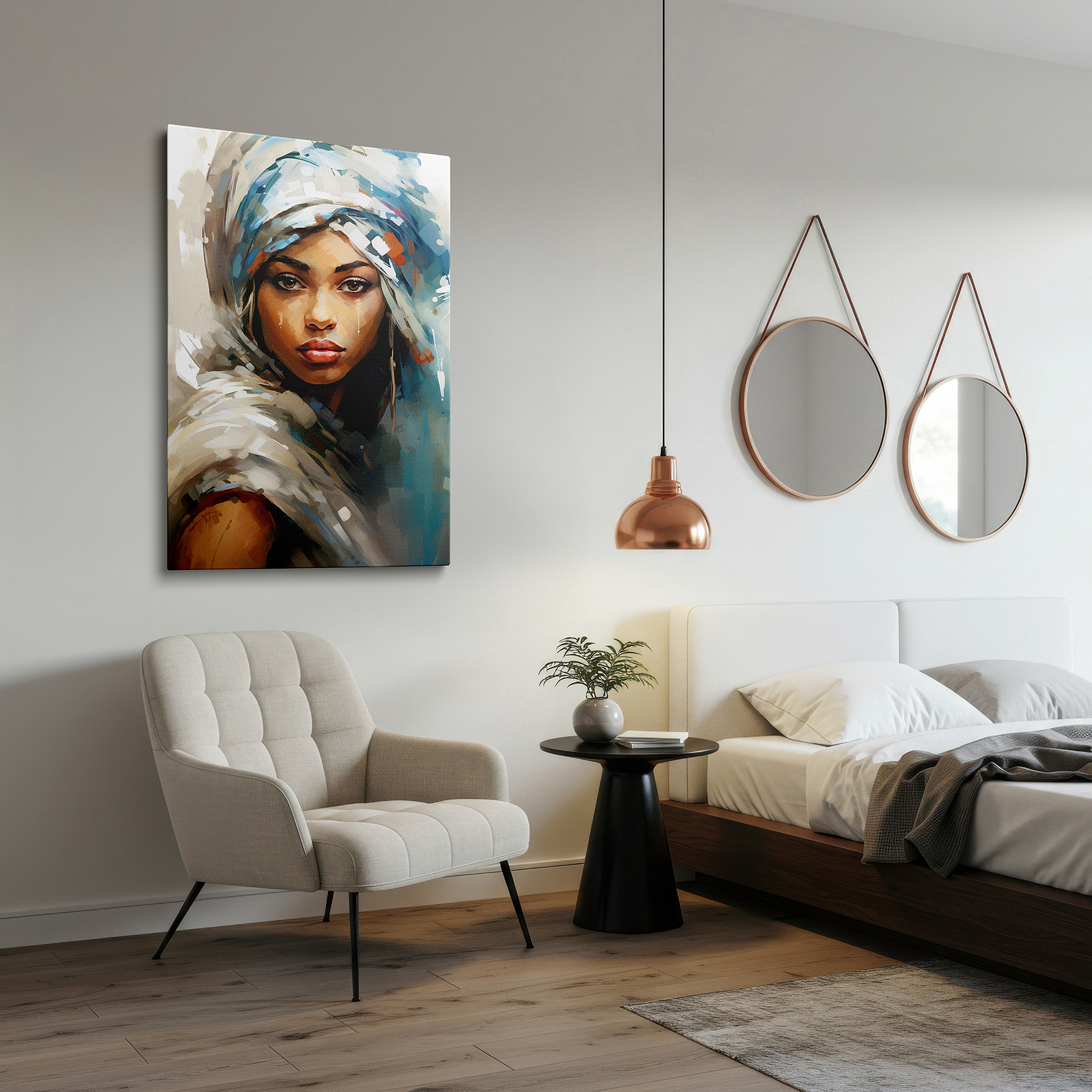 At 60×40 cm, this format fits effortlessly over dressers or benches — traditional elegance: celebrating feminine strength and cultural identity - large wall art, canvas wall art, wall decor, office wall art
