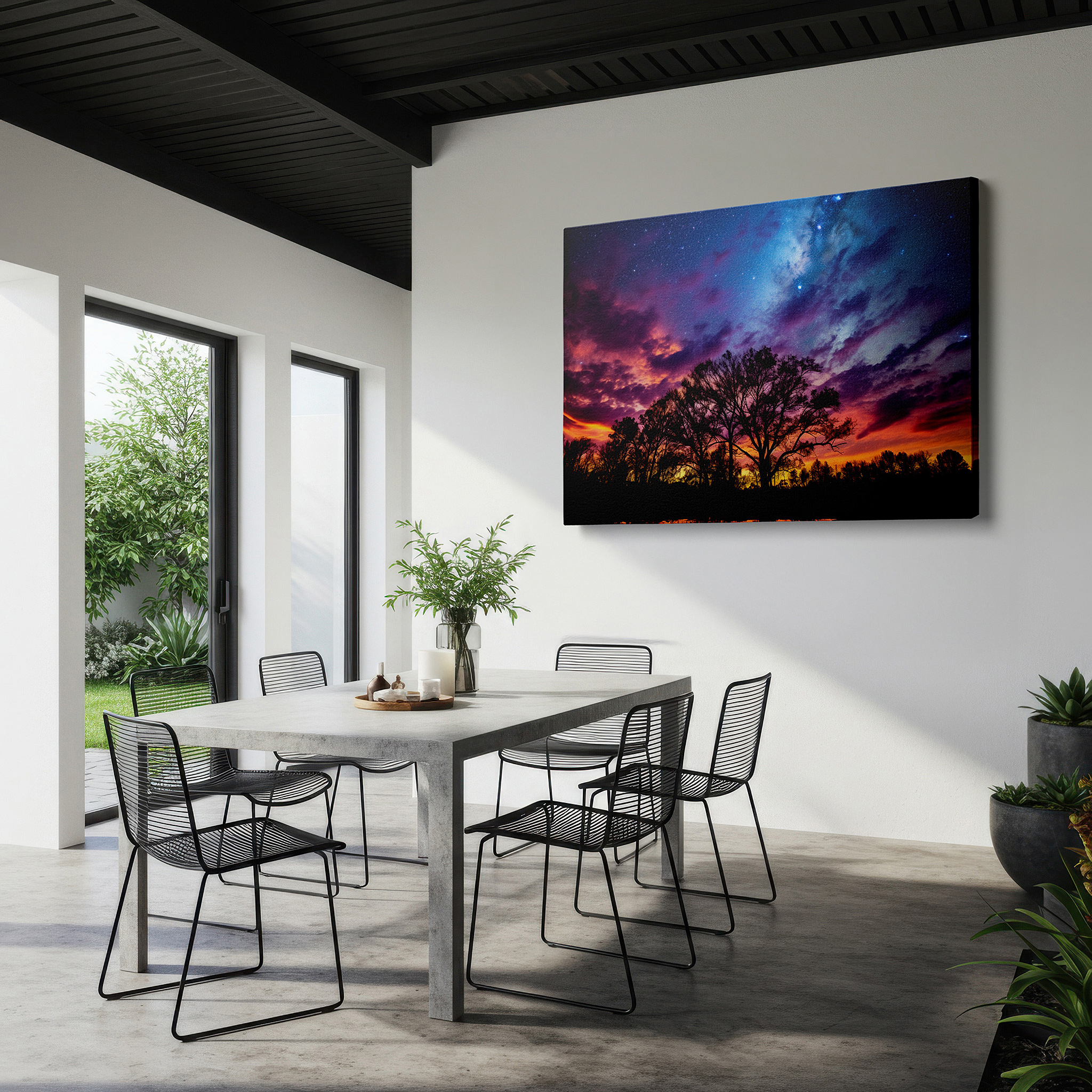At 60×40 cm, this format fits effortlessly over dressers or benches — twilight's poetic grace: a canvas of fiery sunsets and tranquil evening shades - large wall art for bedrooms and offices