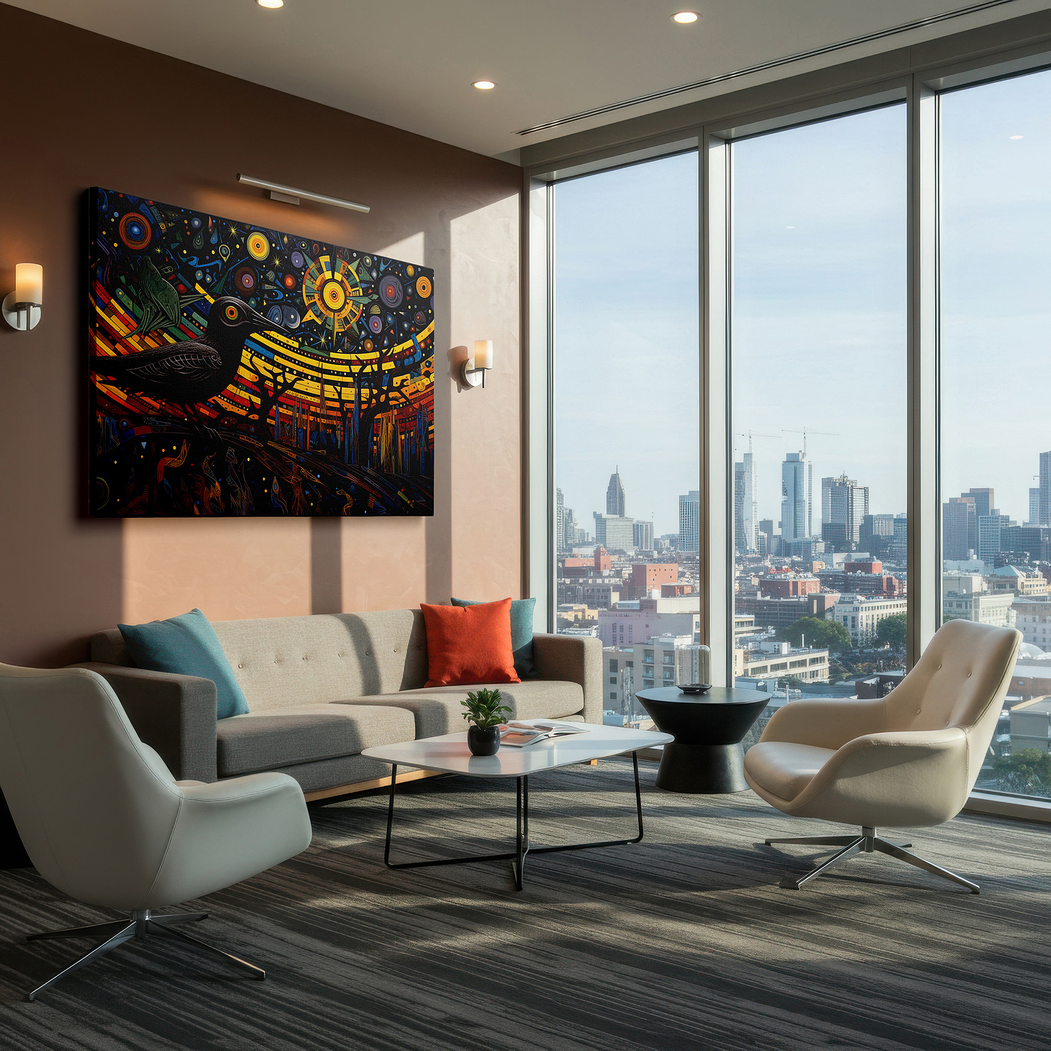 The 75×50 cm version anchors medium rooms without dominating them — vibrant cosmic exploration and celestial designs large wall art, canvas wall decor for offices and bedrooms