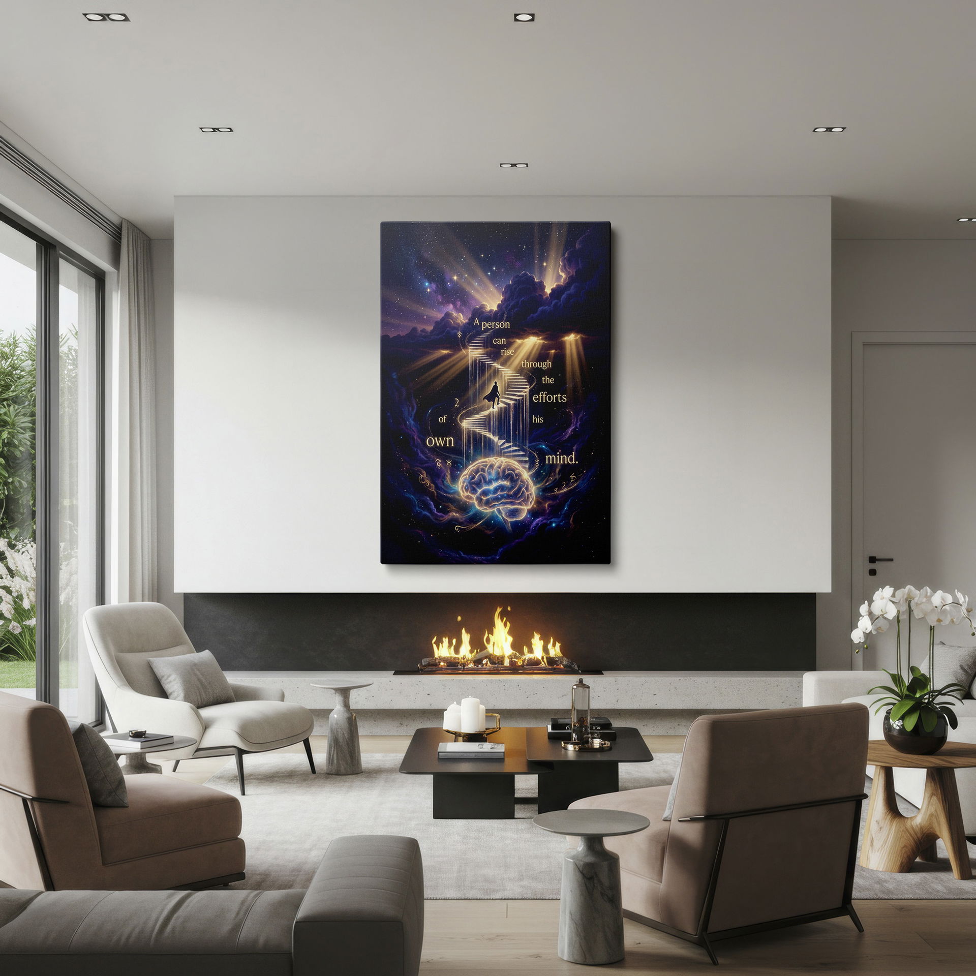 Depiction of a journey to higher consciousness displayed as Wrapped Canvas.
