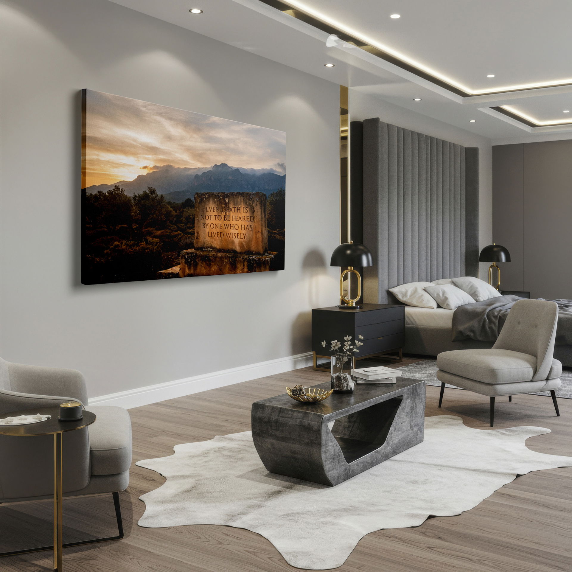 Wrapped Canvas with quote art blends nature's beauty with profound philosophical statement.