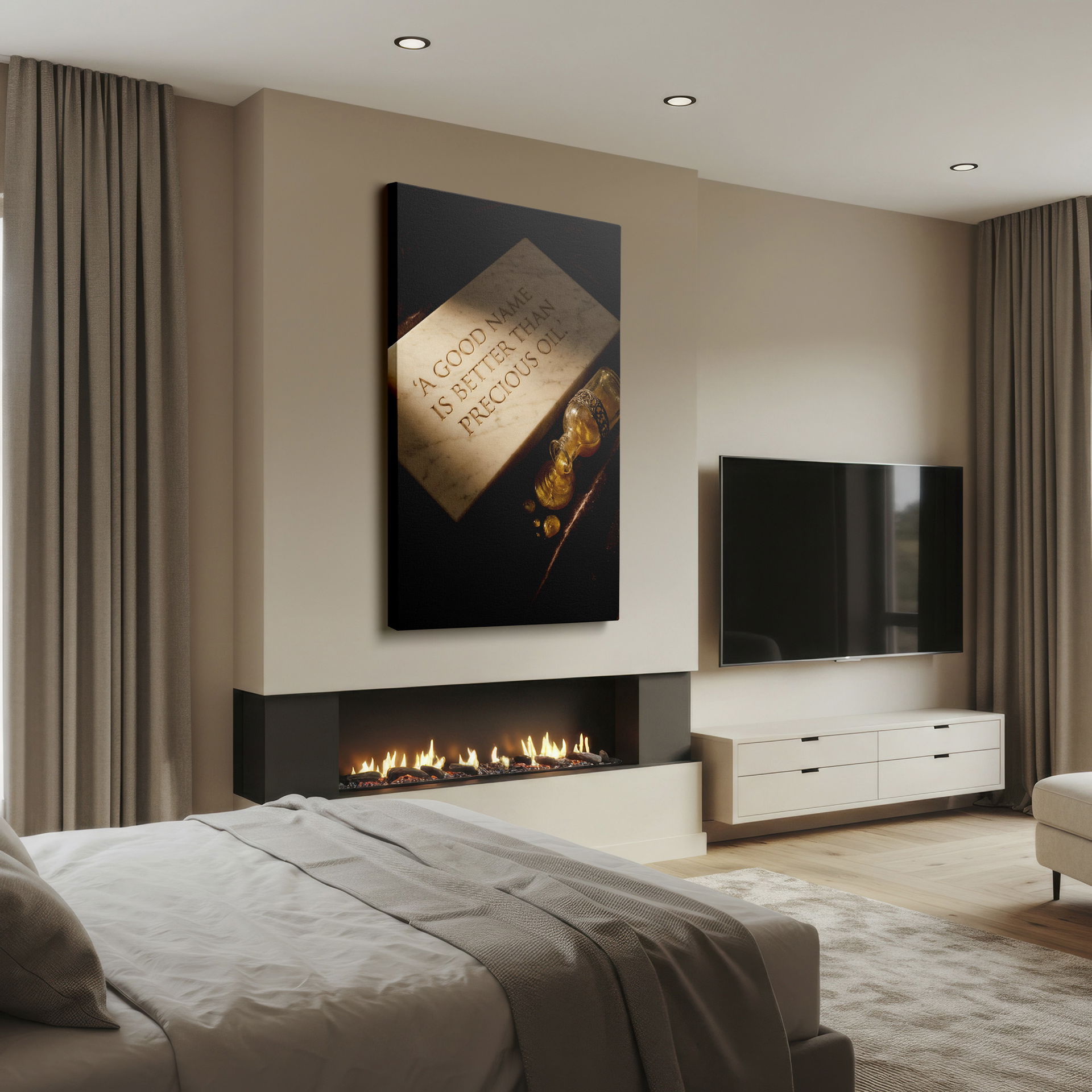 Stone plaque featuring a timeless inspirational message, ready to enhance your wall art.