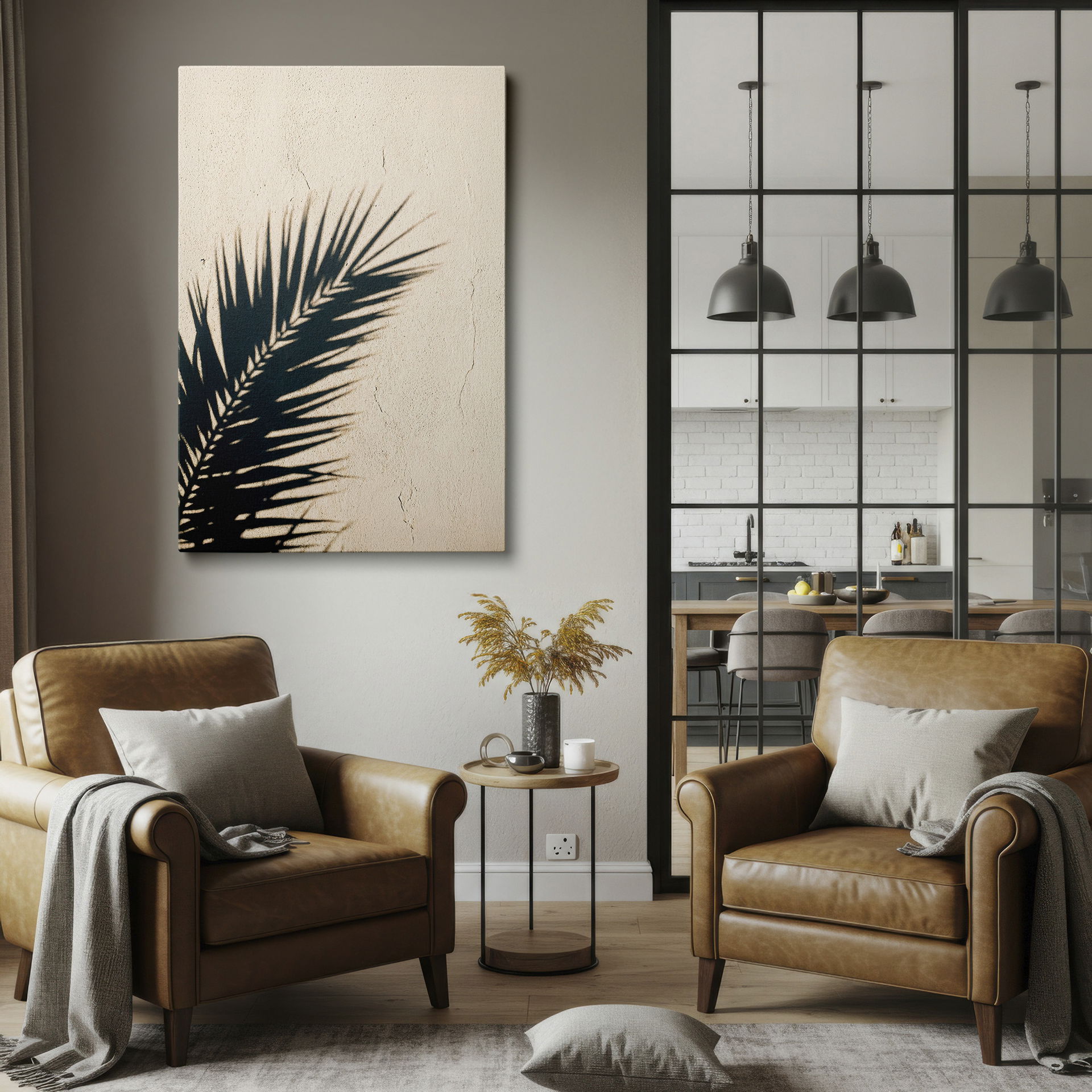 Subtle yet striking, this shadow pattern offers a unique wall decor statement.