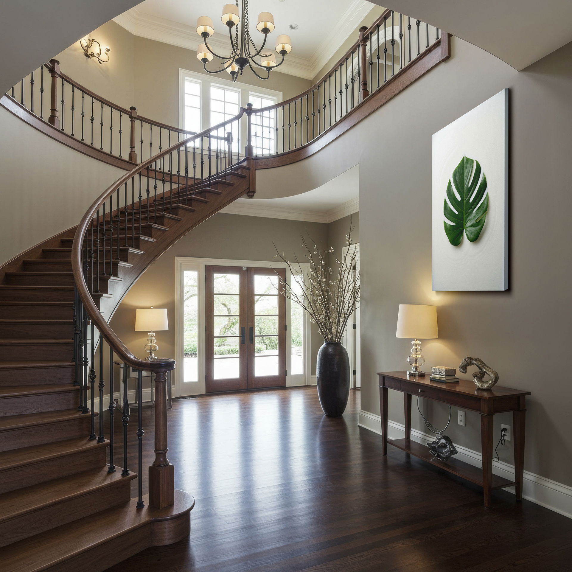 Botanical art: Monstera leaf on white, an elegant addition to your wall decor.