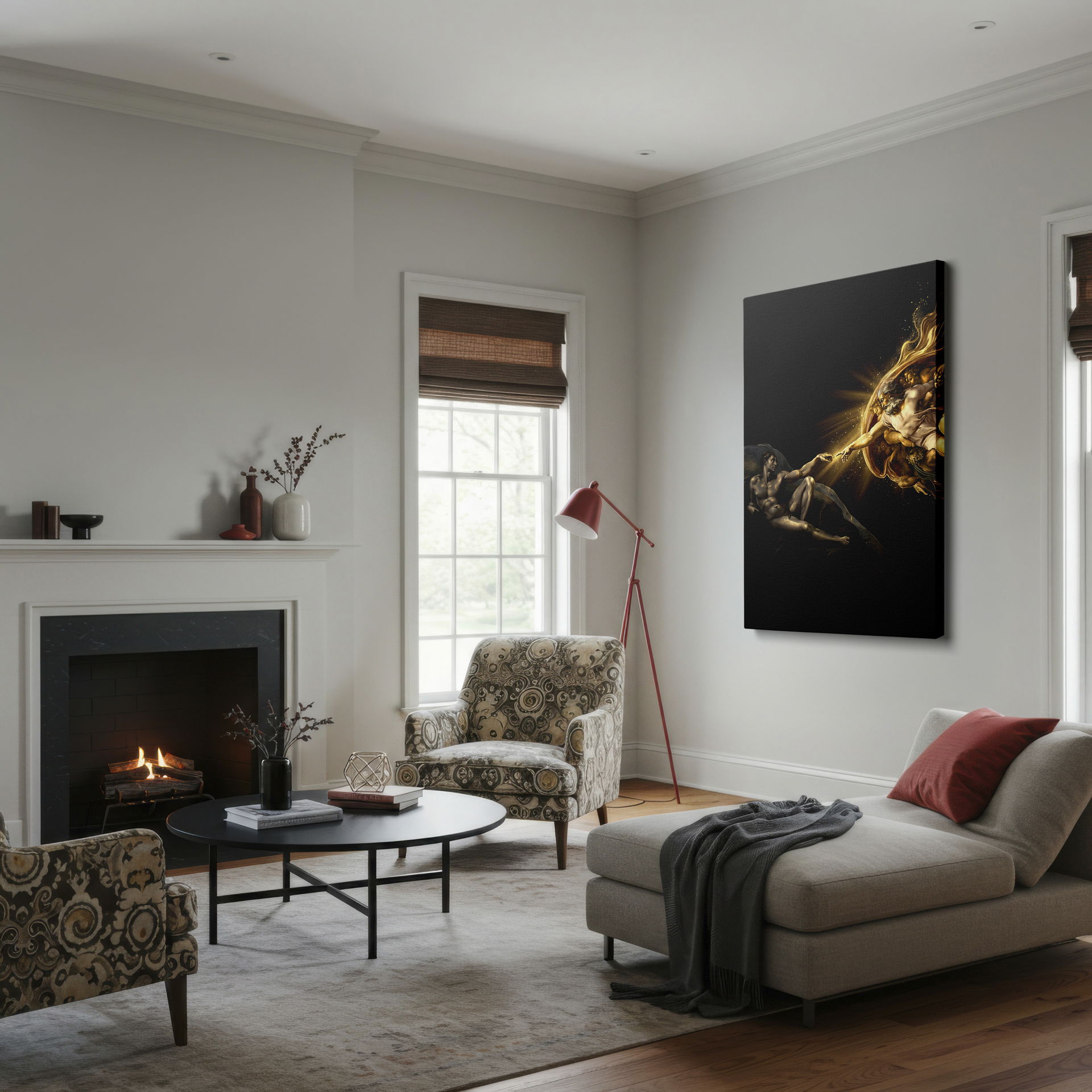 Evoking divine connection, this Renaissance-style design offers a striking focal point for your wall decor.