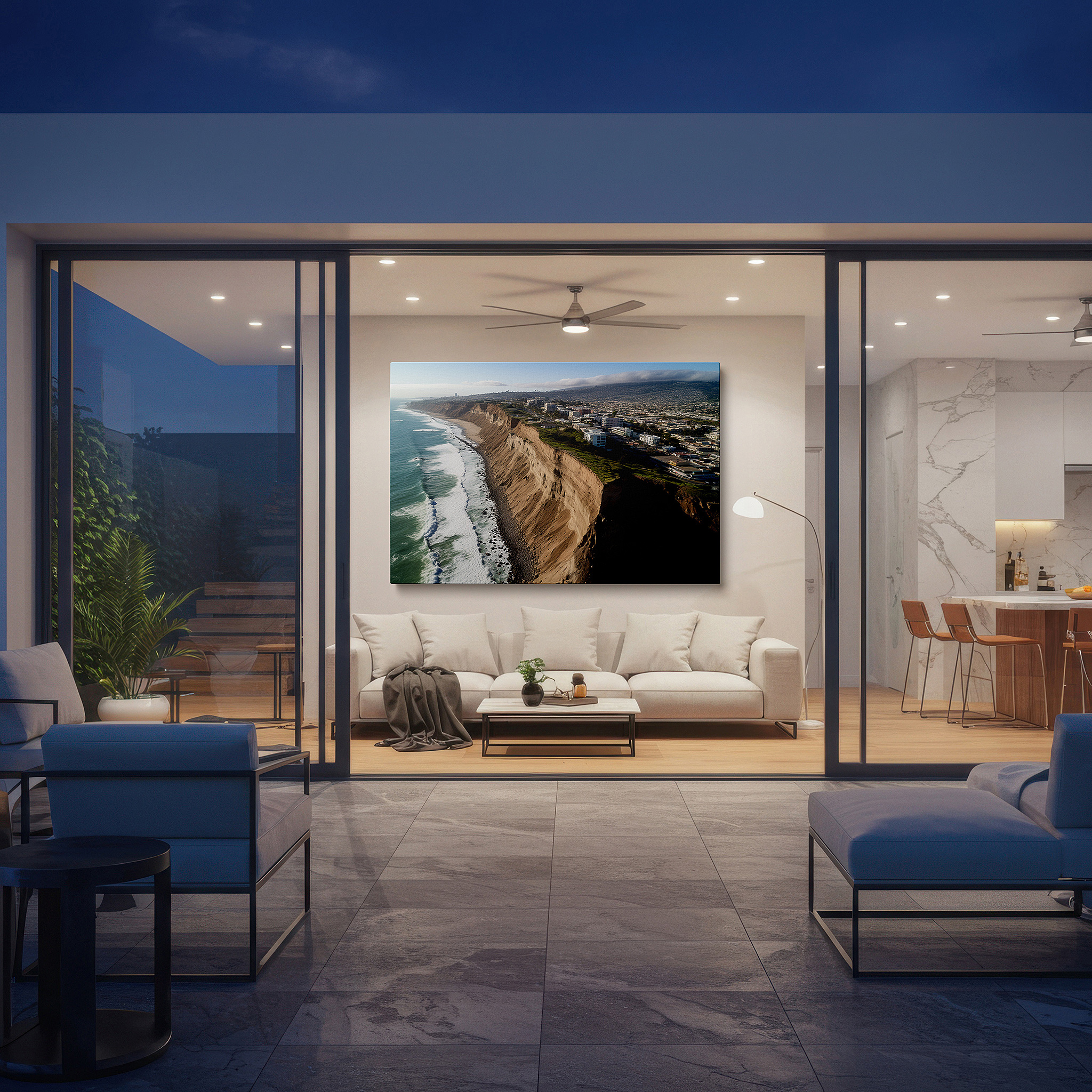 Available in 30×20 cm — a subtle addition to small personal spaces — dramatic coastal cliffs and peaceful seas - large wall art for coastal landscapes, canvas art, decorative wall art for offices and bedrooms