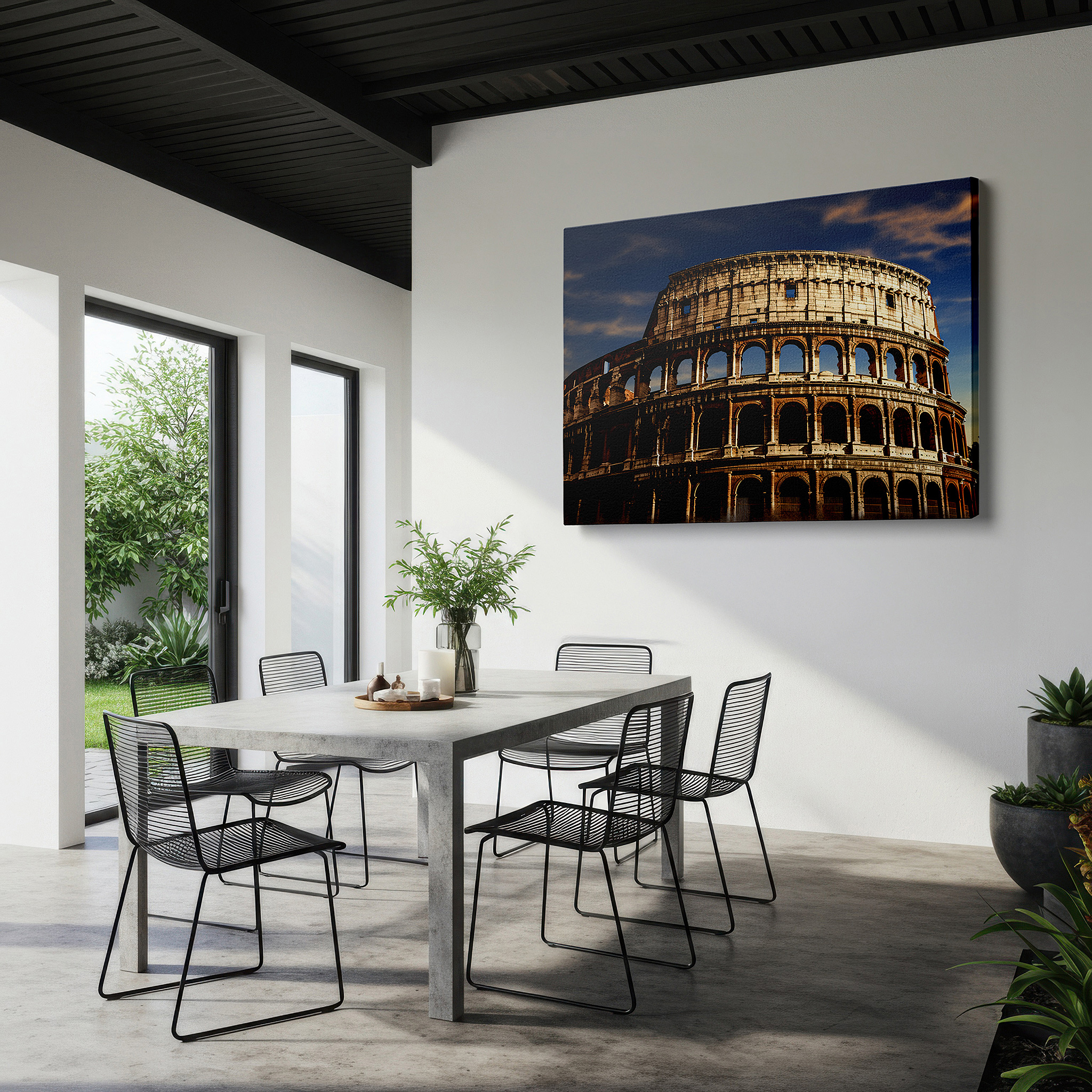 Available in 30×20 cm — a subtle addition to small personal spaces — golden sunset over majestic colosseum - historical masterpiece large wall art, canvas wall art, wall decor for home and office