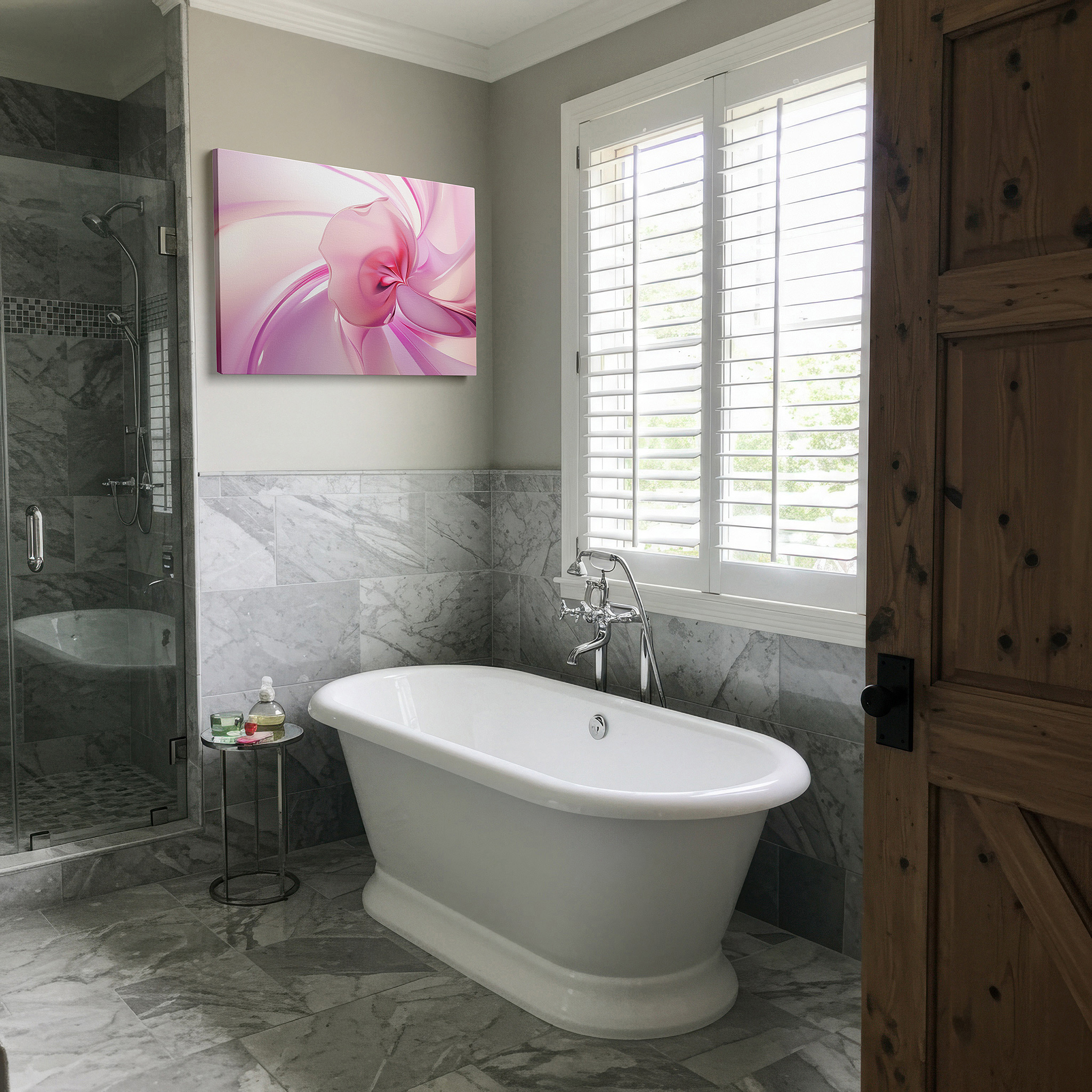 Available in 30×20 cm — a subtle addition to small personal spaces — swirling pink petals in constant motion: a modern masterpiece of change and fleeting beauty - large wall art, canvas wall art, wall decor