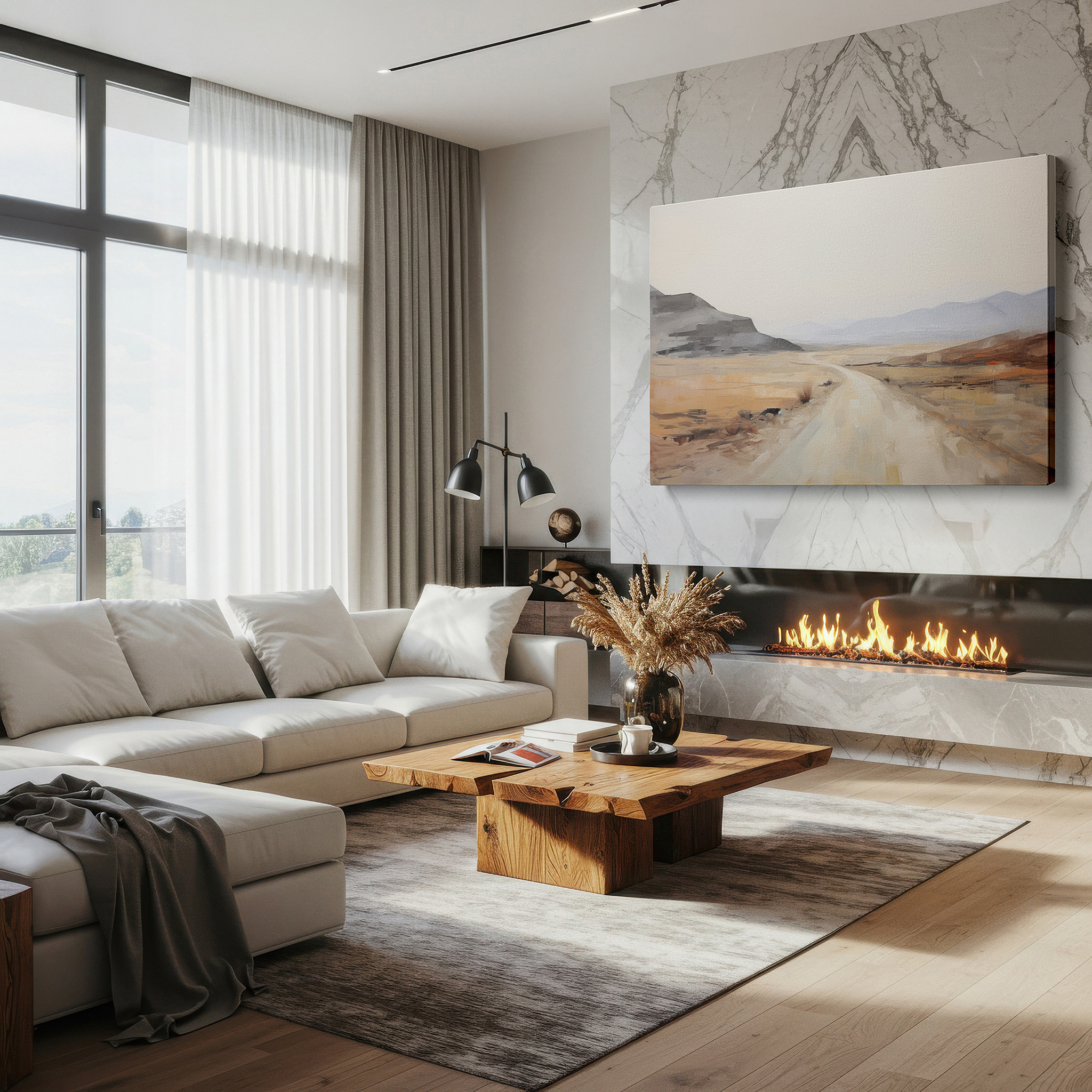 Back view reveals professional finishing and solid wood frame — solitary reflections in a tranquil landscape: large canvas wall art for office, bedroom, and living room decor