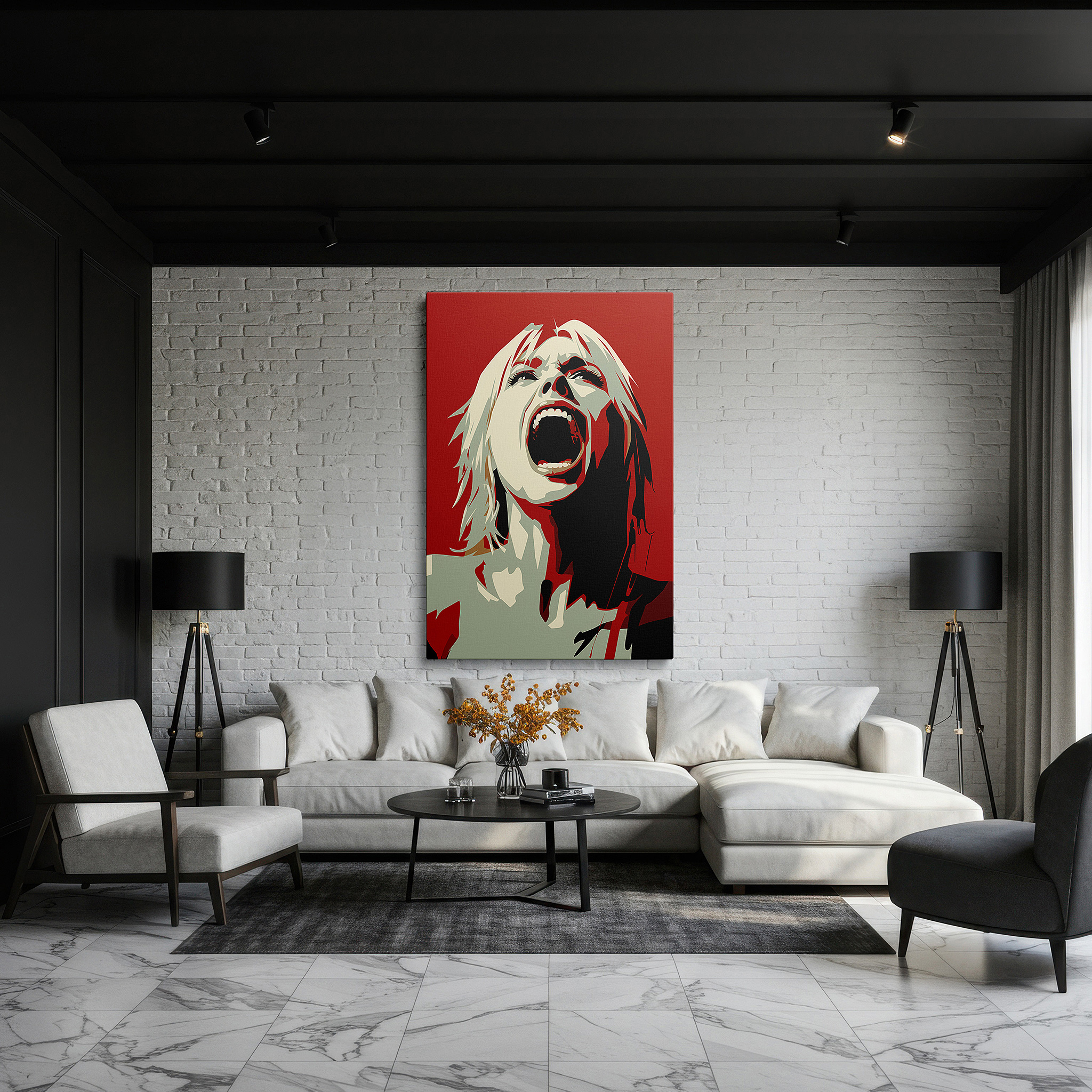 Back view reveals professional finishing and solid wood frame — wall art: "emotional release in red" - a vivid expression of passion and pain. large canvas wall art for office and bedroom decor.