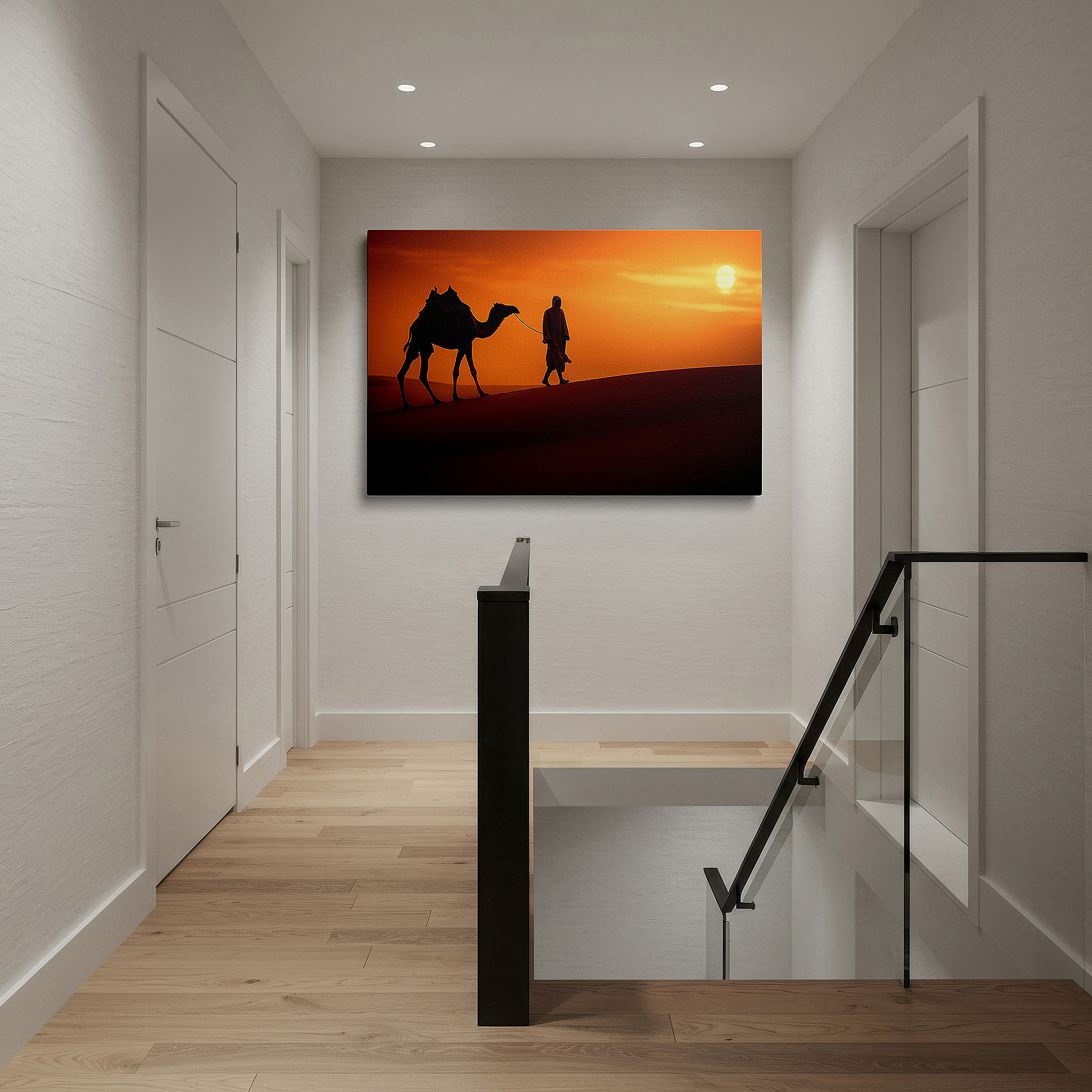 Bold and expansive at 90×60 cm — ideal for making a statement above large furniture — desert voyage at dusk: a story of persistence and splendor in nature - large wall art, canvas, home and office decor