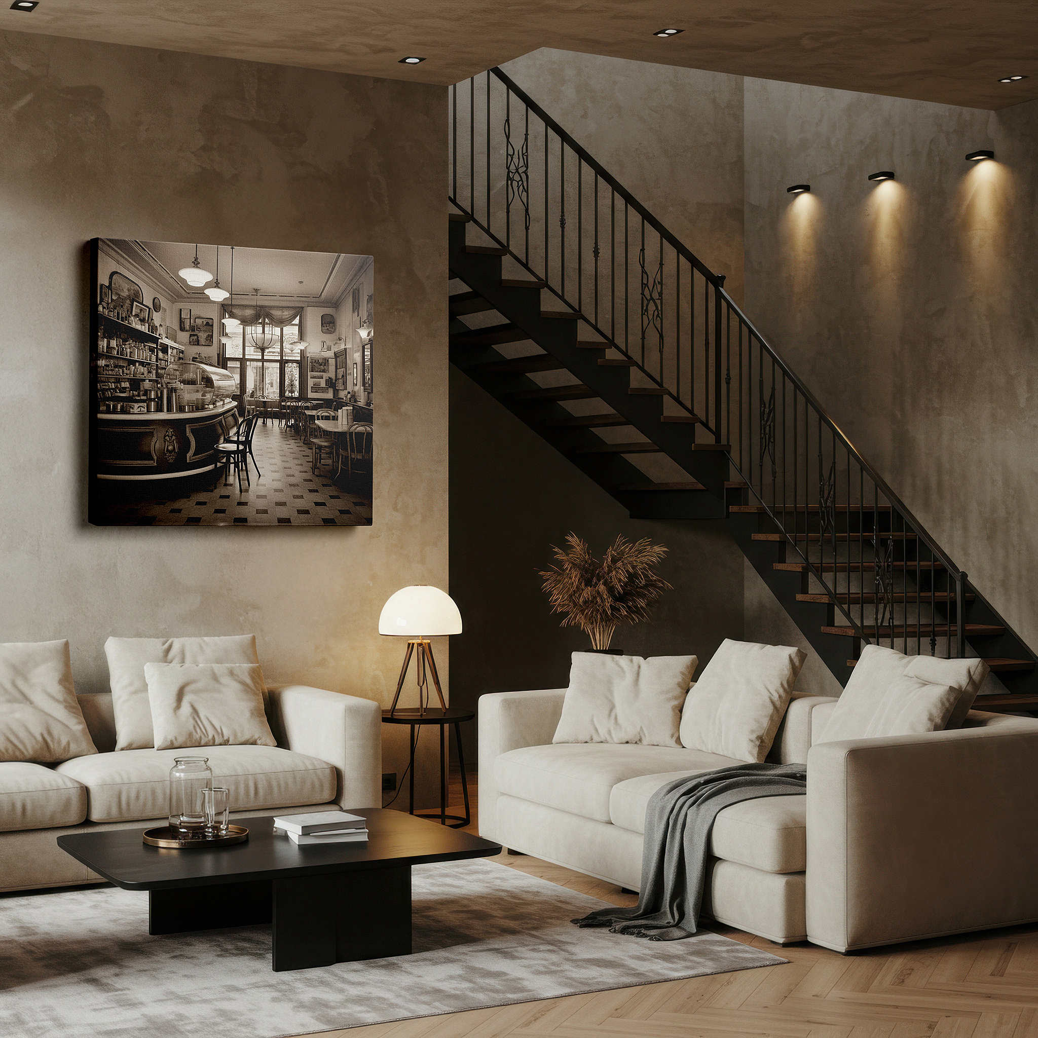 Bold and expansive at 90×60 cm — ideal for making a statement above large furniture — wall art: experience the timeless charm of a café - journey into nostalgia with warmth and comfort. explore large wall art, canvas wall art, and decor for offices and bedrooms.