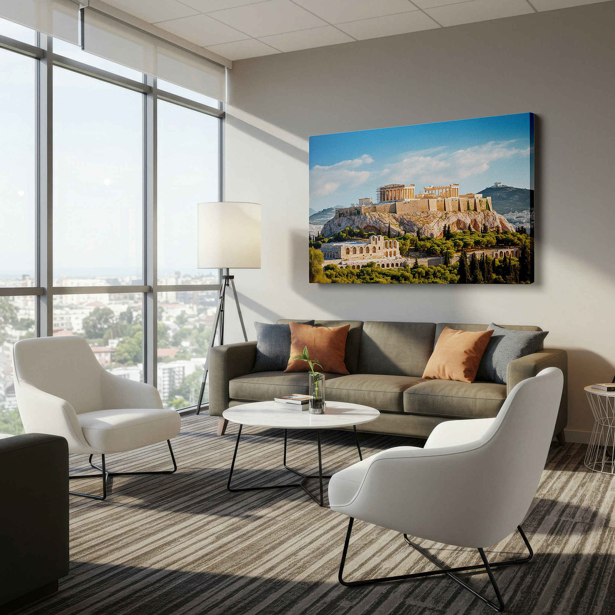 Perfectly sized at 45×30 cm for accenting shelves or narrow walls — acropolis and parthenon majestic wall art, celebrating ancient greek excellence, large canvas for office and bedroom decor