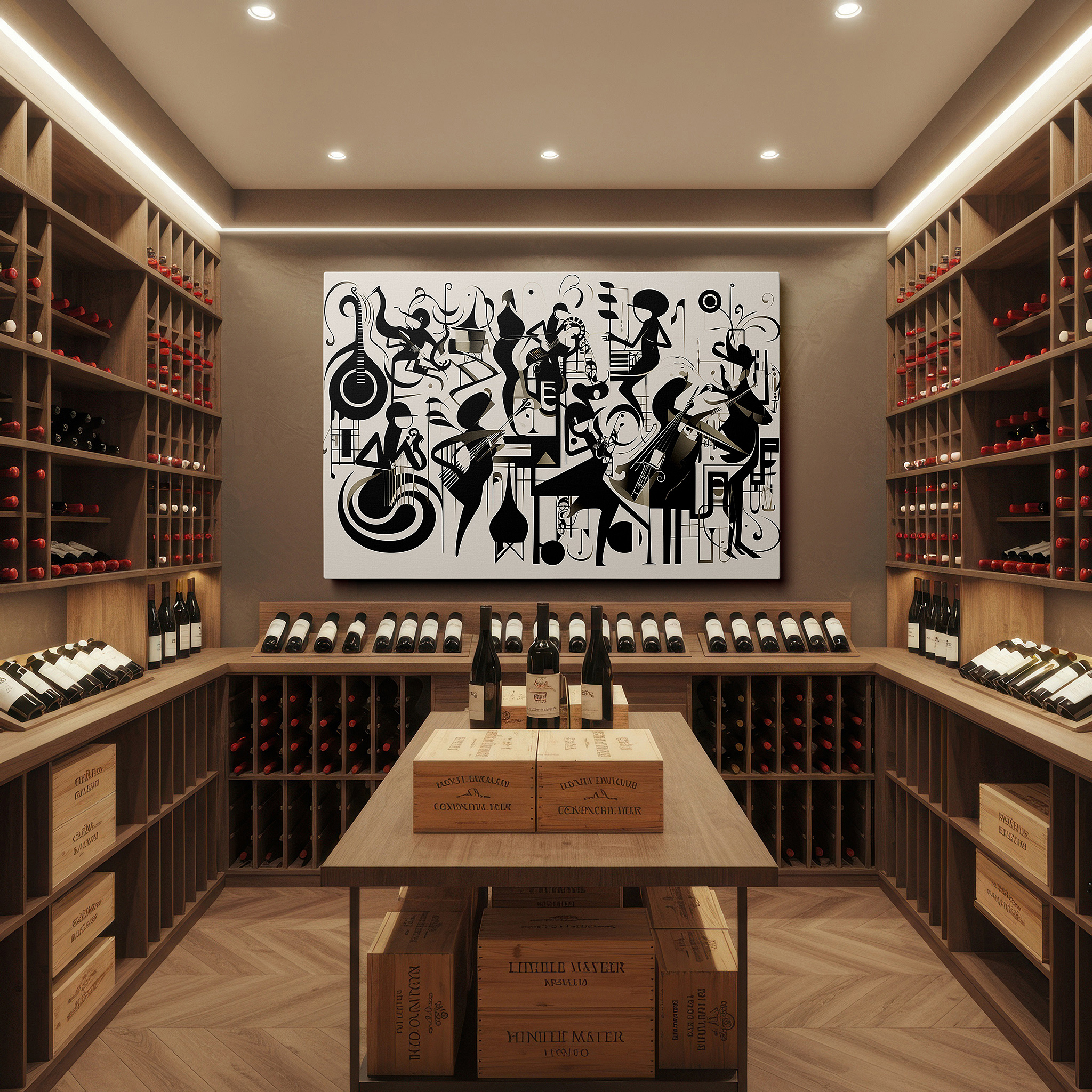 Perfectly sized at 45×30 cm for accenting shelves or narrow walls — black and white vibrant symphony, embodying musical harmony, large canvas wall art for office and bedroom decor