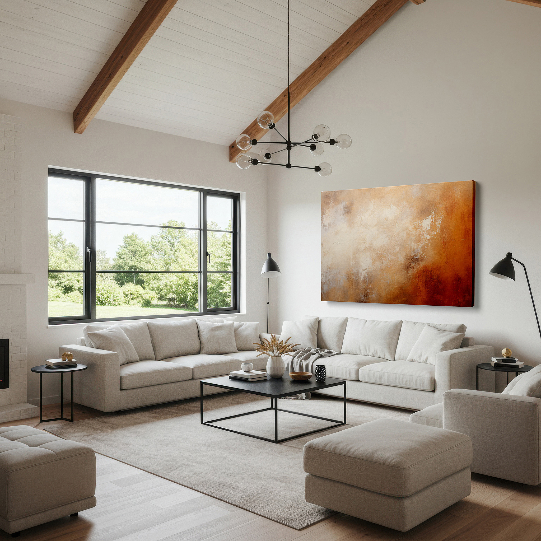 Perfectly sized at 45×30 cm for accenting shelves or narrow walls — a cozy retreat featuring earth tones and textured comfort with large wall art for offices, bedrooms, and living rooms