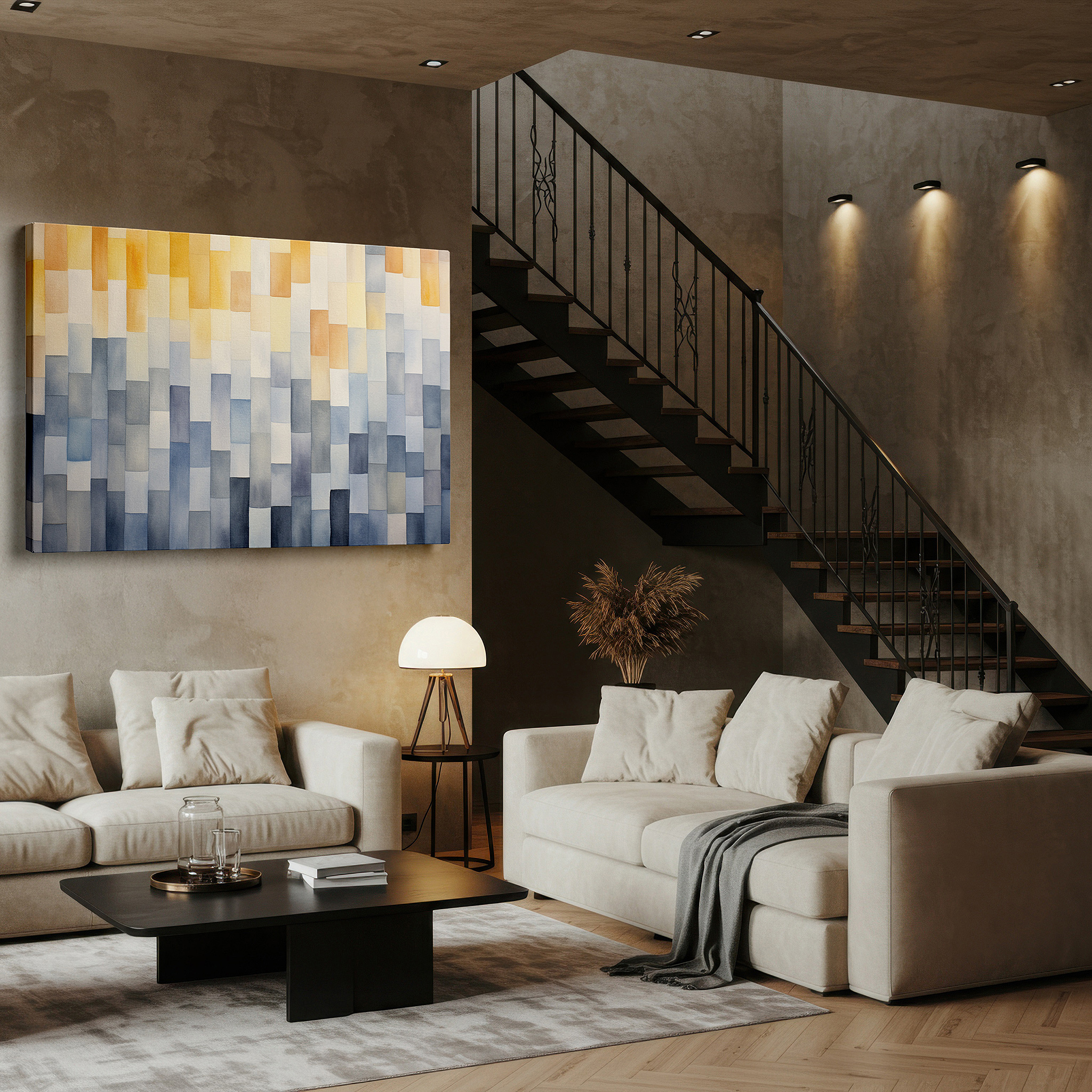 Perfectly sized at 45×30 cm for accenting shelves or narrow walls — serene textured pastels for peaceful reflection and calm atmosphere large wall art, canvas wall art, wall decor, office wall art, bedroom wall art
