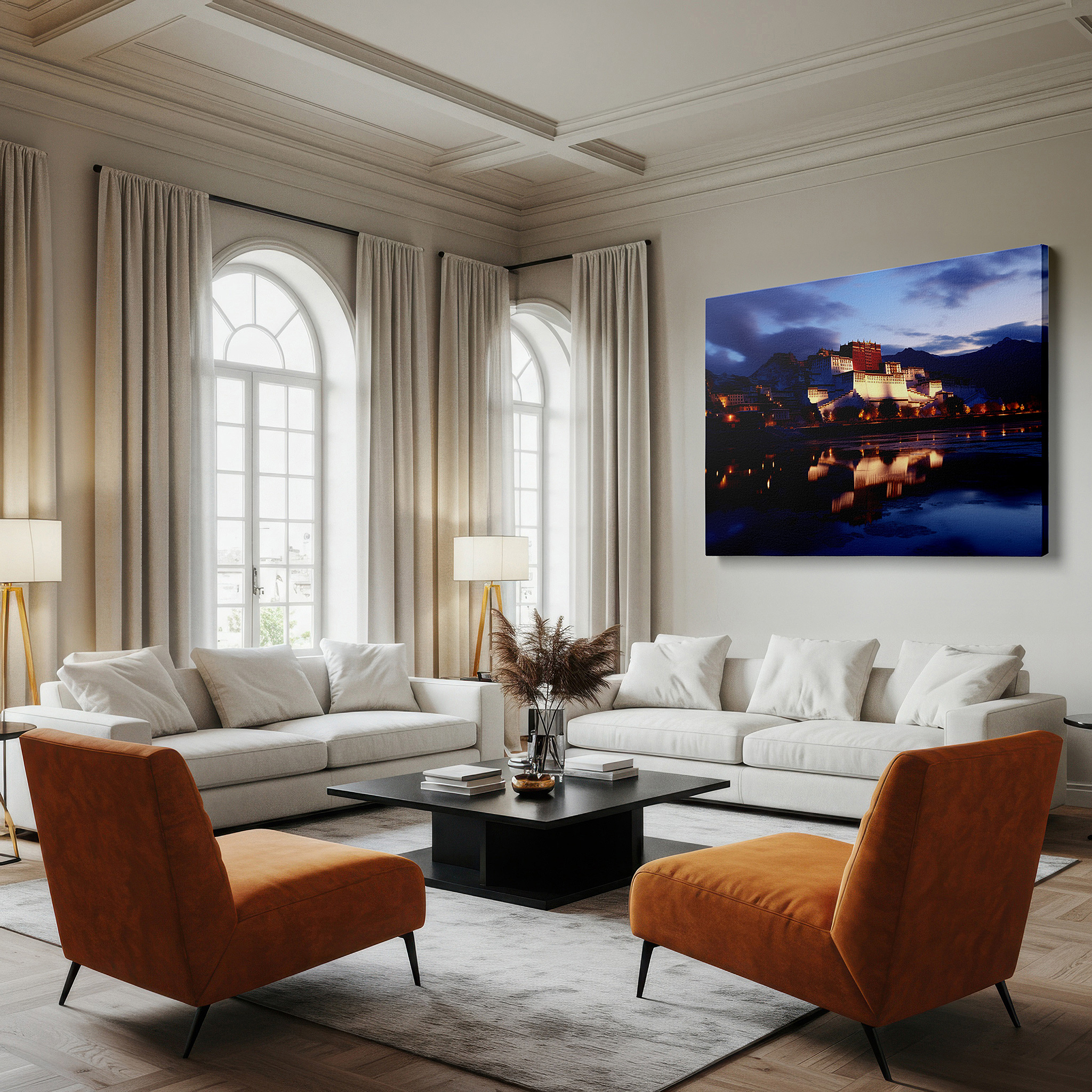 Perfectly sized at 45×30 cm for accenting shelves or narrow walls — twilight embrace of ancient grandeur - mystical blend of history and nature large wall art, canvas wall art, wall decor for office and bedroom