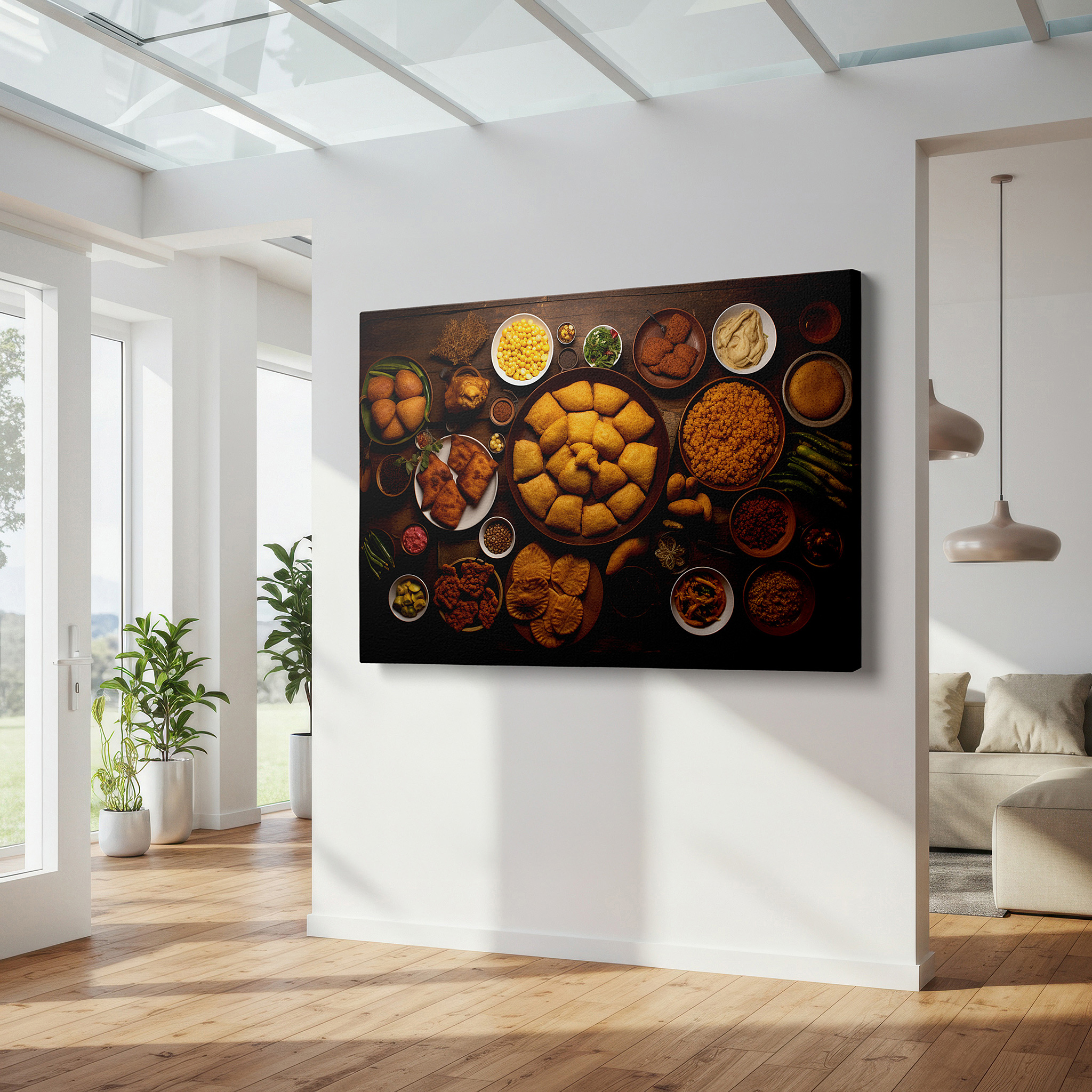 Perfectly sized at 45×30 cm for accenting shelves or narrow walls — wall art: a visual celebration of india's diverse cuisine - featuring large canvas pieces perfect for office or bedroom decor