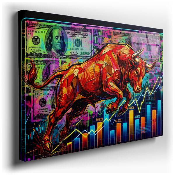 Financial Bull Market - Vibrant Canvas Wall Art