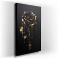 Elegant Black and Gold Rose - Modern Canvas Wall Art
