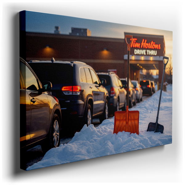 Tim Hortons Winter Drive-Thru - Cozy Canvas Wall Art